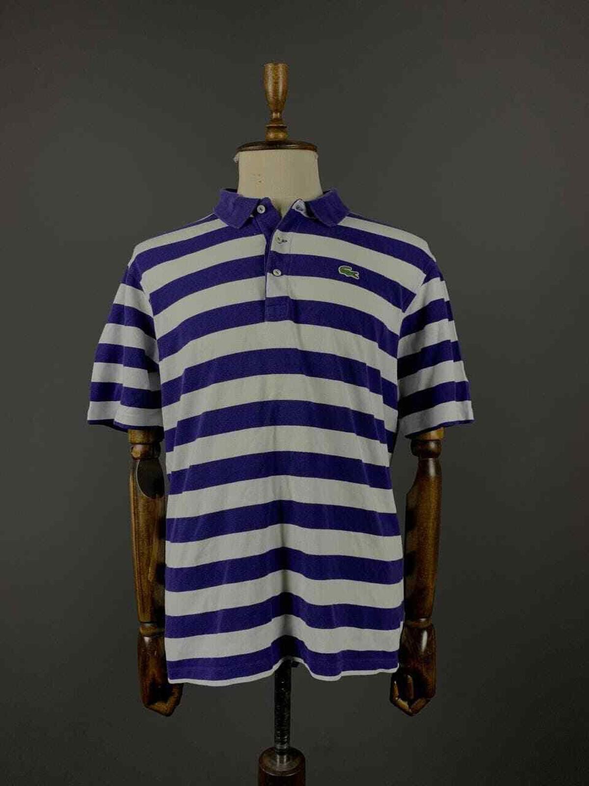 Lacoste Men Lacoste 5191L Blue White Stripe Shirt Size 6 / L - XL Size US M / EU 48-50 / 2 - 1 Thumbnail