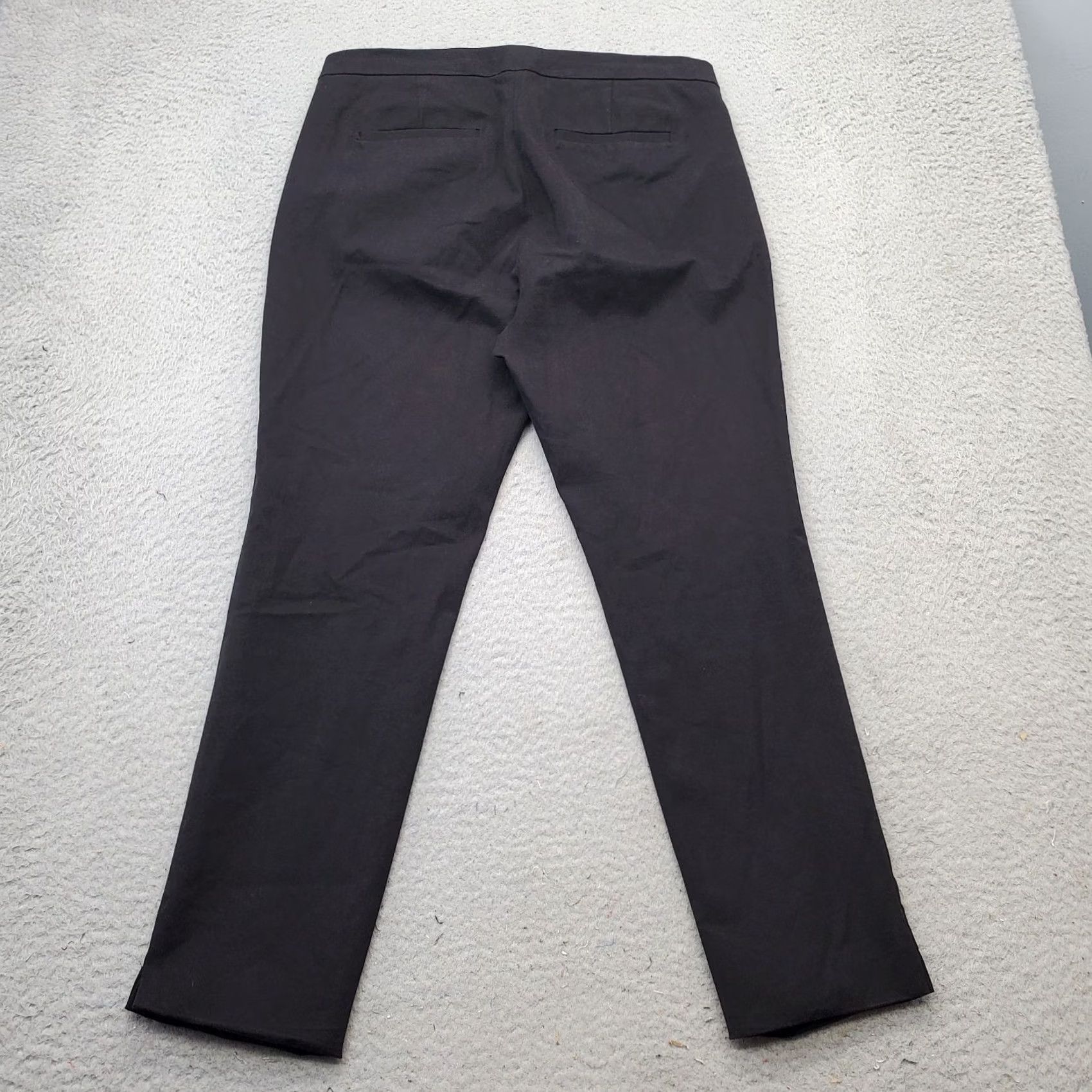 J.Crew J.CREW Ankle Pants Women's 10 Black Regular Flat Front Side Zip Pants Size 32" / US 10 / IT 46 - 2 Thumbnail