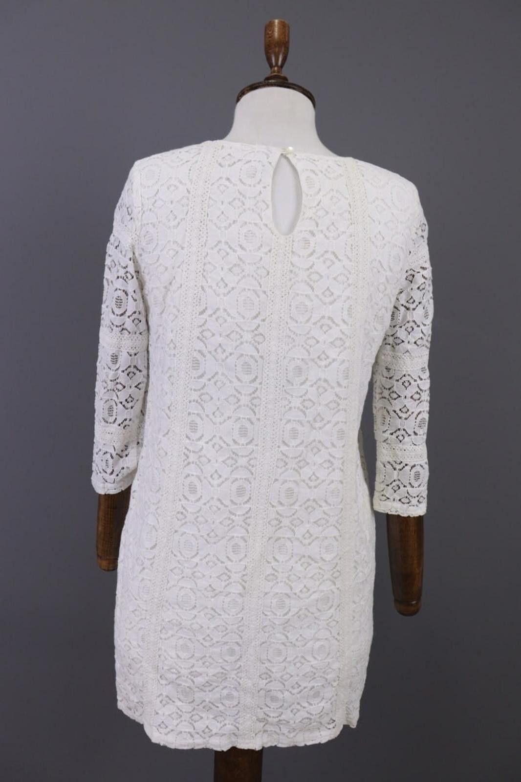 Designer Sezane x La Redoute White Mesh Floral Mini Dress Size 8 Size M / US 6-8 / IT 42-44 - 10 Thumbnail