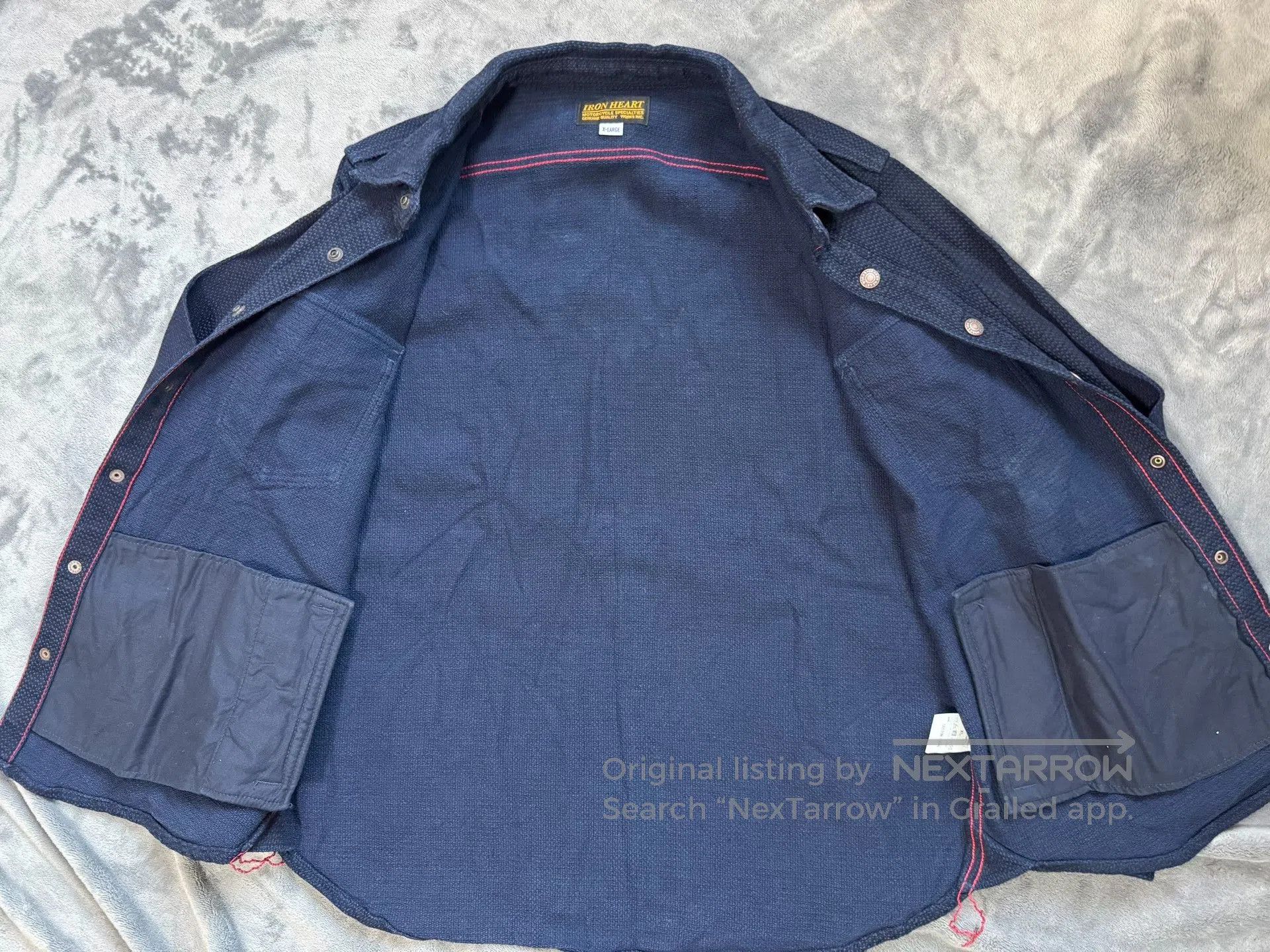 Iron Heart IRON HEART 12oz Sashiko Work Shirt. Size US XL / EU 56 / 4 - 3 Thumbnail
