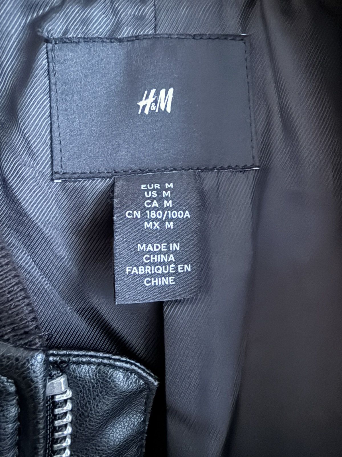 H&M Black Leather Jacket Size US M / EU 48-50 / 2 - 3 Thumbnail