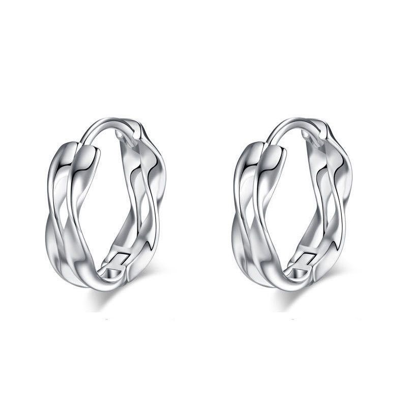 Jewelry × Sterling Silver New Trend Earrings One Pairs Chrome Jewelry Size ONE SIZE - 5 Thumbnail