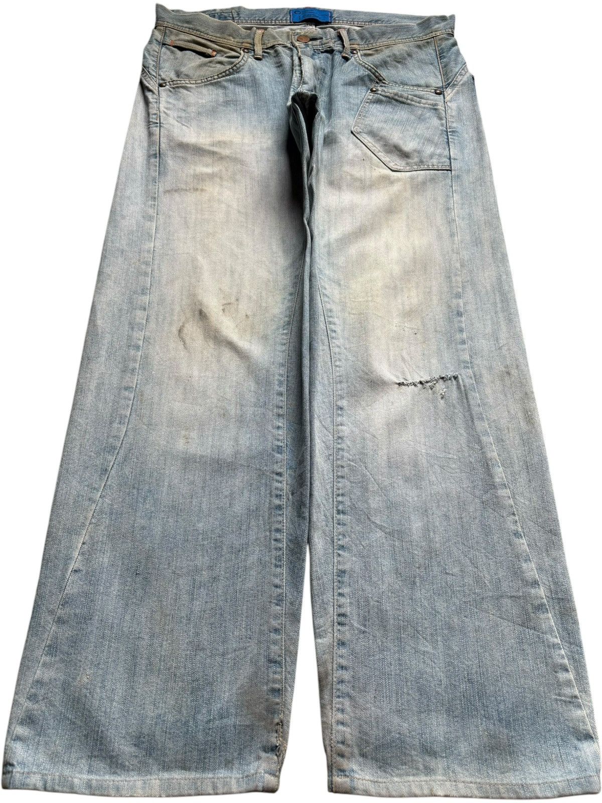 Edwin × Japanese Brand Vintage Edwin E Function Mud Wash Distress Baggy Jeans Size US 36 / EU 52 - 1 Thumbnail