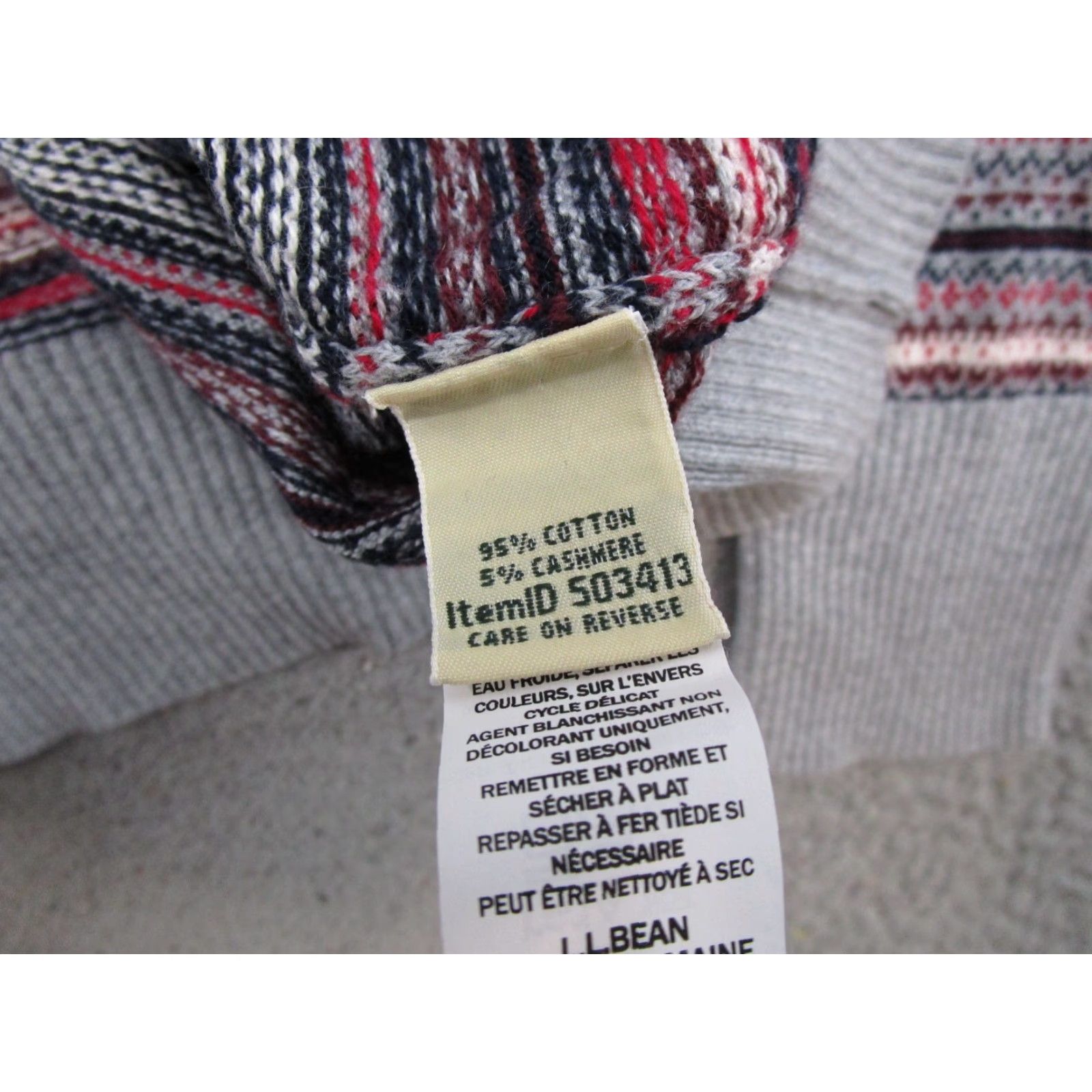 Vintage VINTAGE LL Bean Sweater Womens SZ M Fair Isle Cotton Cashmere Pullover Turtleneck 503413 Size M / US 6-8 / IT 42-44 - 3 Thumbnail