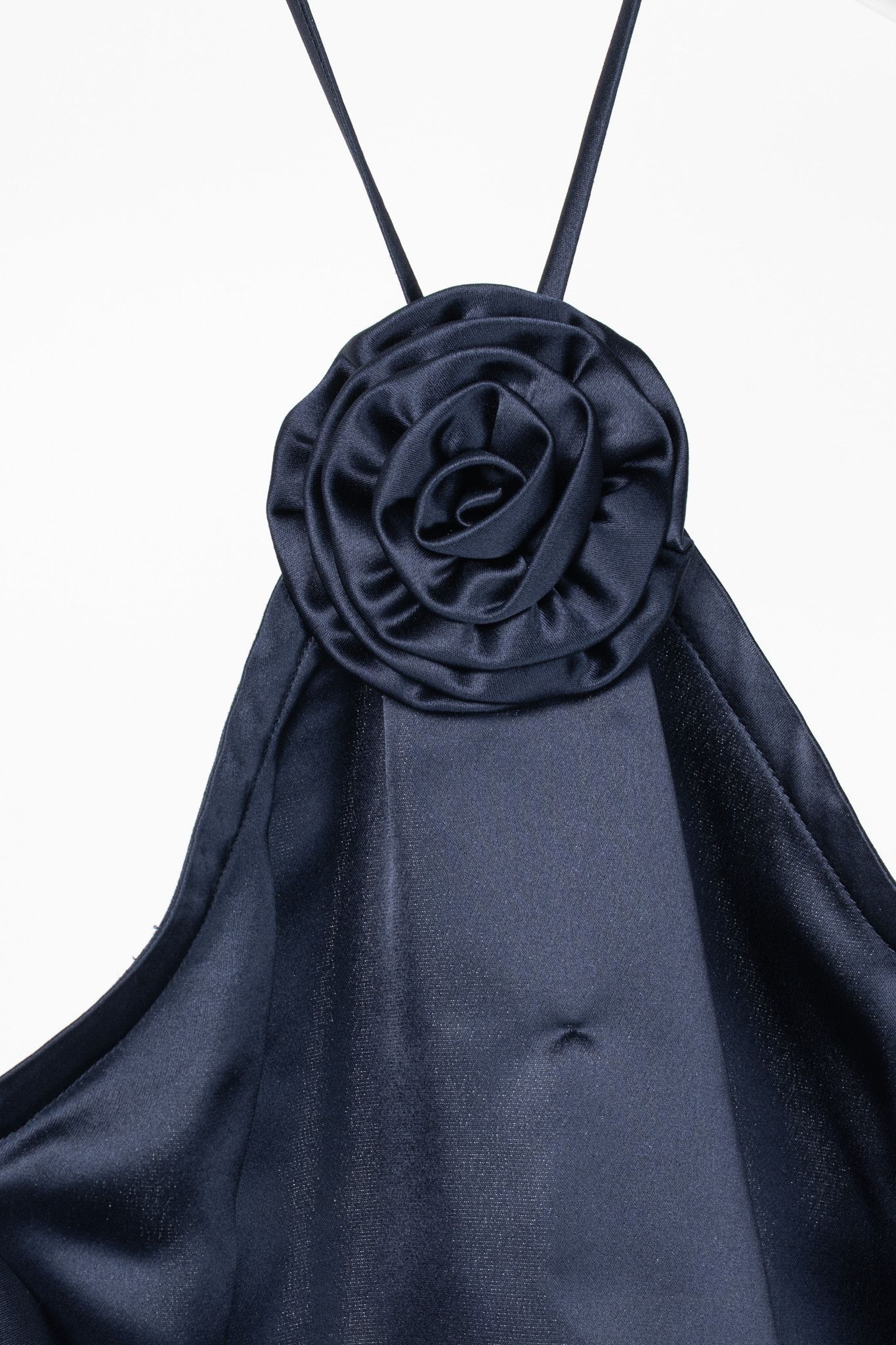 CAMI NYC CAMI NYC Thandar Storm Satin Rosette Halter Camisole Size XS / US 0-2 / IT 36-38 - 4 Thumbnail