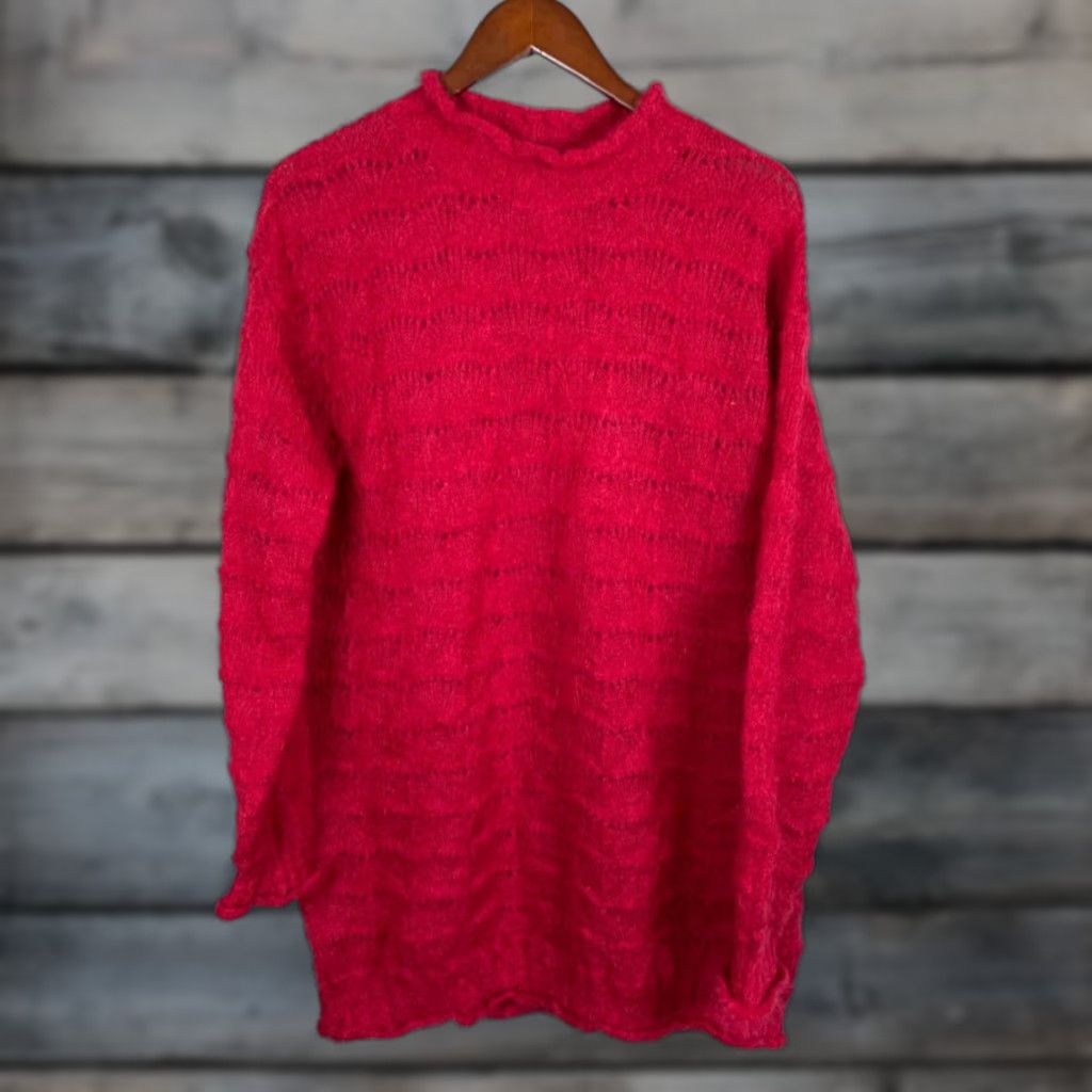 Esprit VINTAGE Esprit Mohair Rollneck Sweater Women's Medium Red Lightweight Oversized Knit 90s Retro Size M / US 6-8 / IT 42-44 - 1 Thumbnail