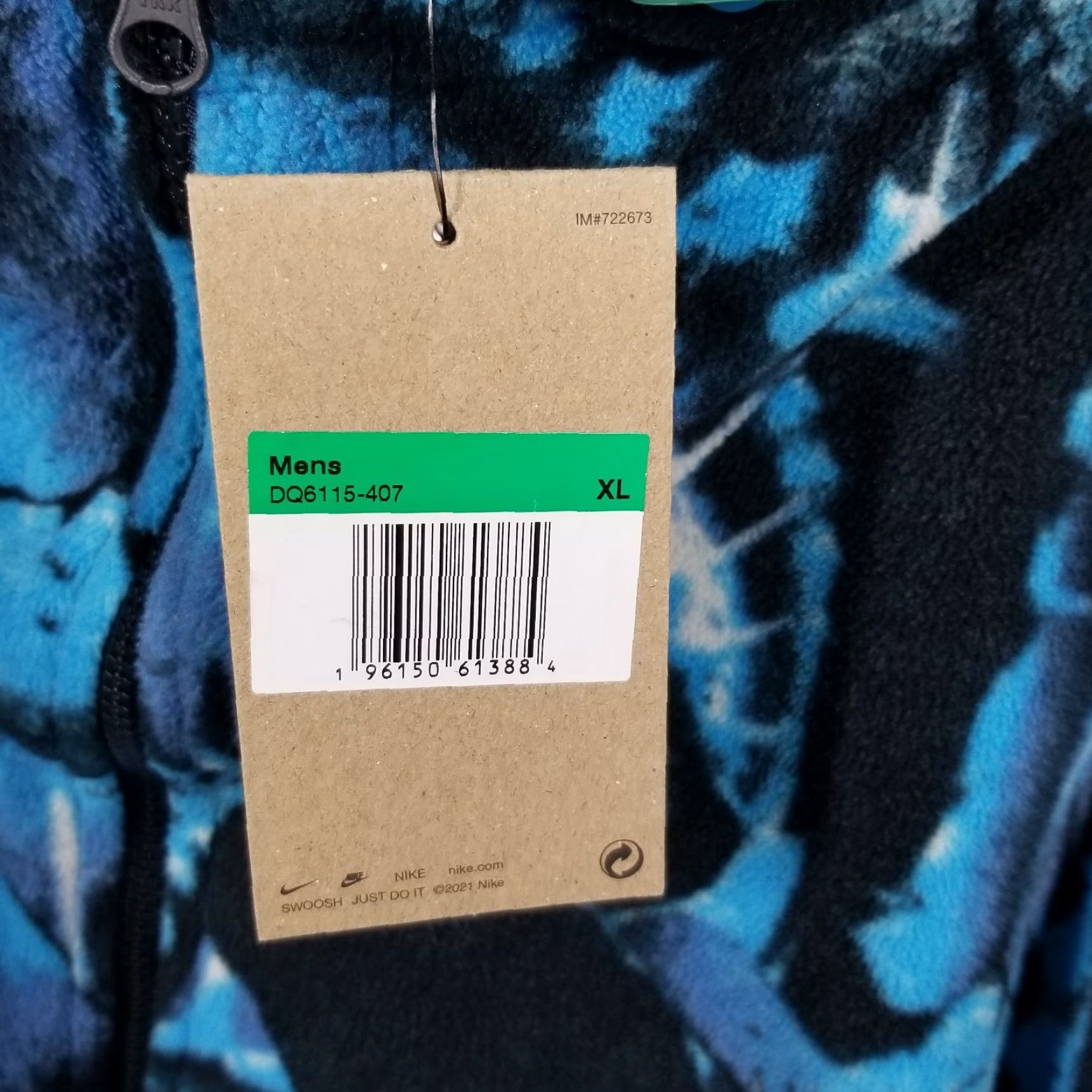 Nike Nike Kyrie Fly Trap Fleece Hoodie Jacket Full Zip Mens XL DQ6115-407 Marina Blue Size US XL / EU 56 / 4 - 4 Thumbnail