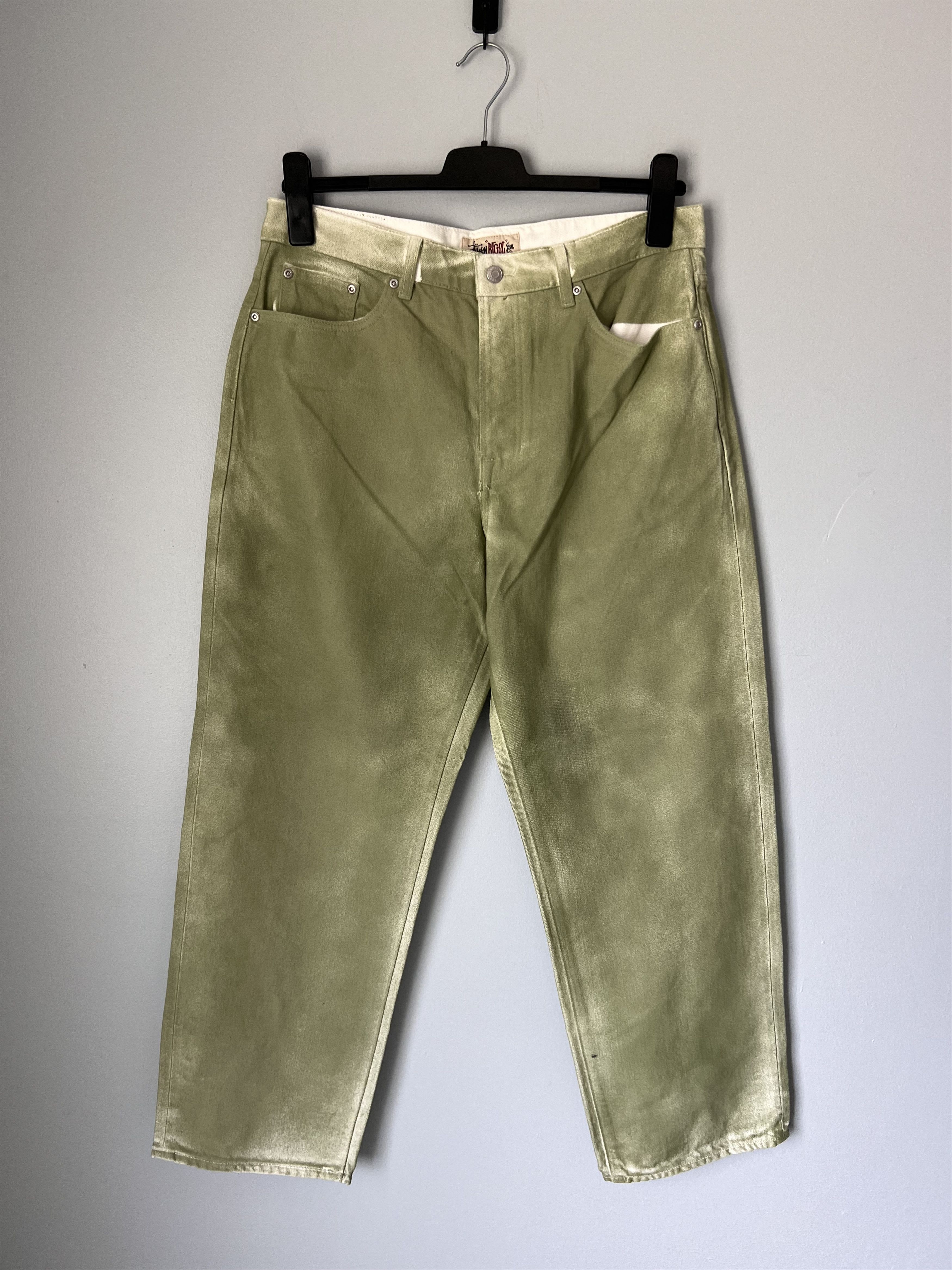 【人気】Stussy BIG OL' JEAN SPRAY DYE olive STUSSY - Men Big Ol Spray Dye Jeans – Atelier New York