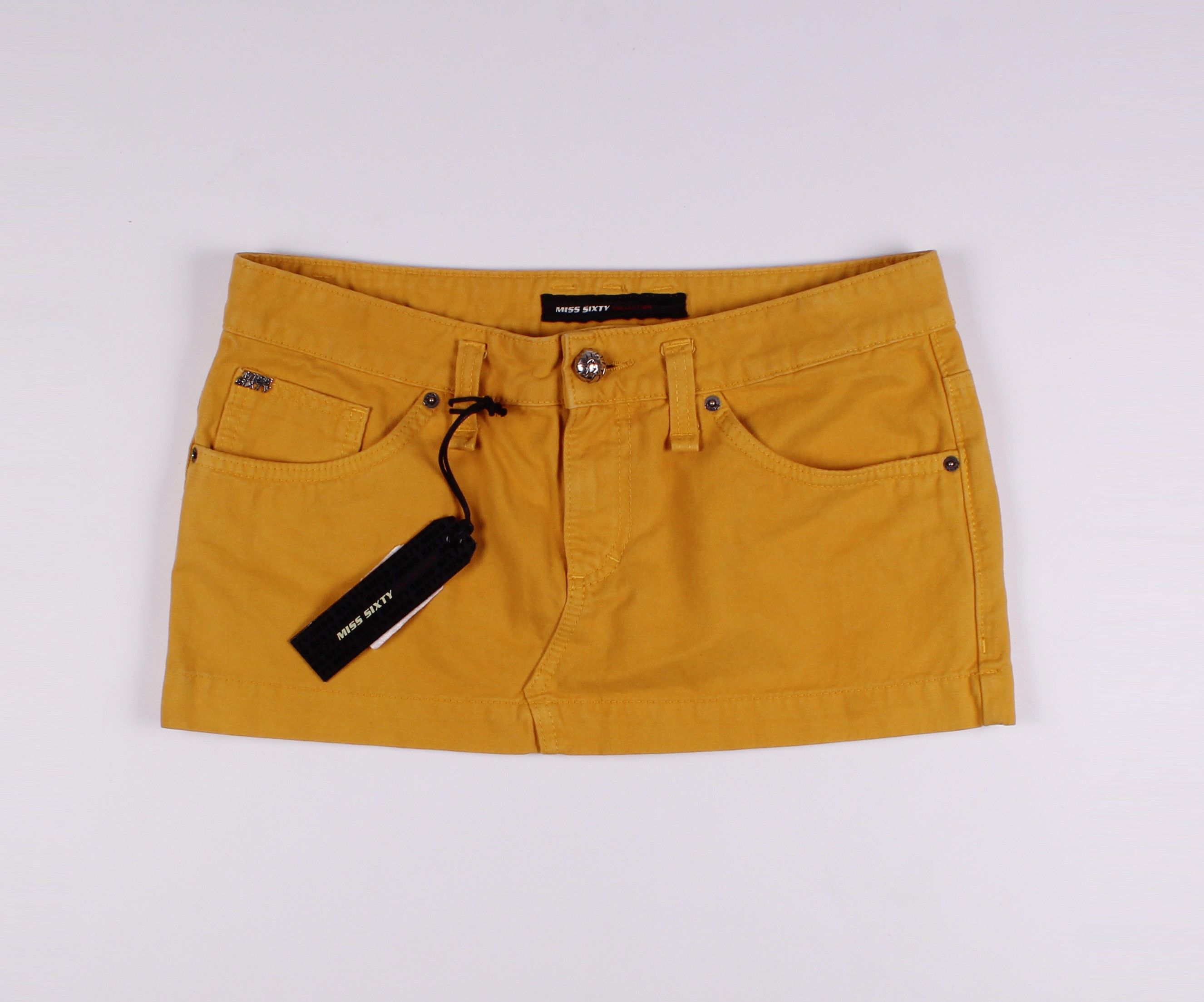 image of Miss Sixty Y2K Yellow Sexy Mini Skirt, Women's (Size 32)