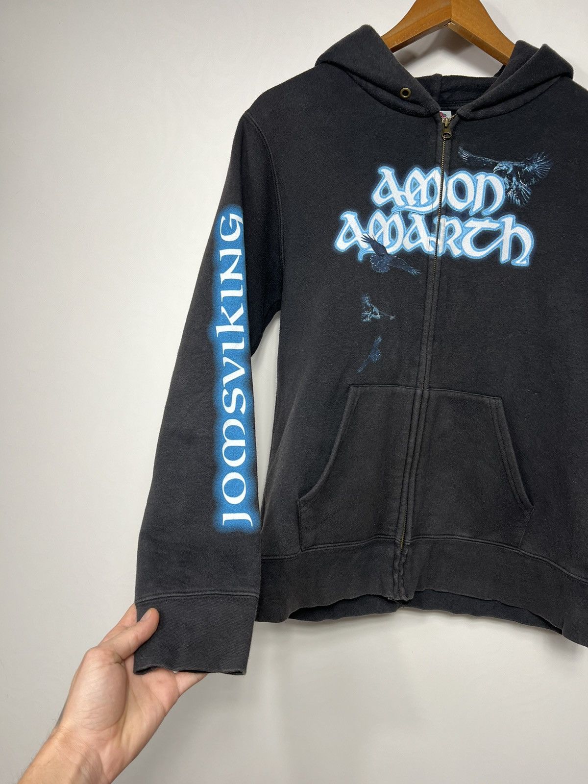Band Tees Vintage Amon Amarth Band Hoodie Death Metal Black Streetwear Size US S / EU 44-46 / 1 - 6 Thumbnail