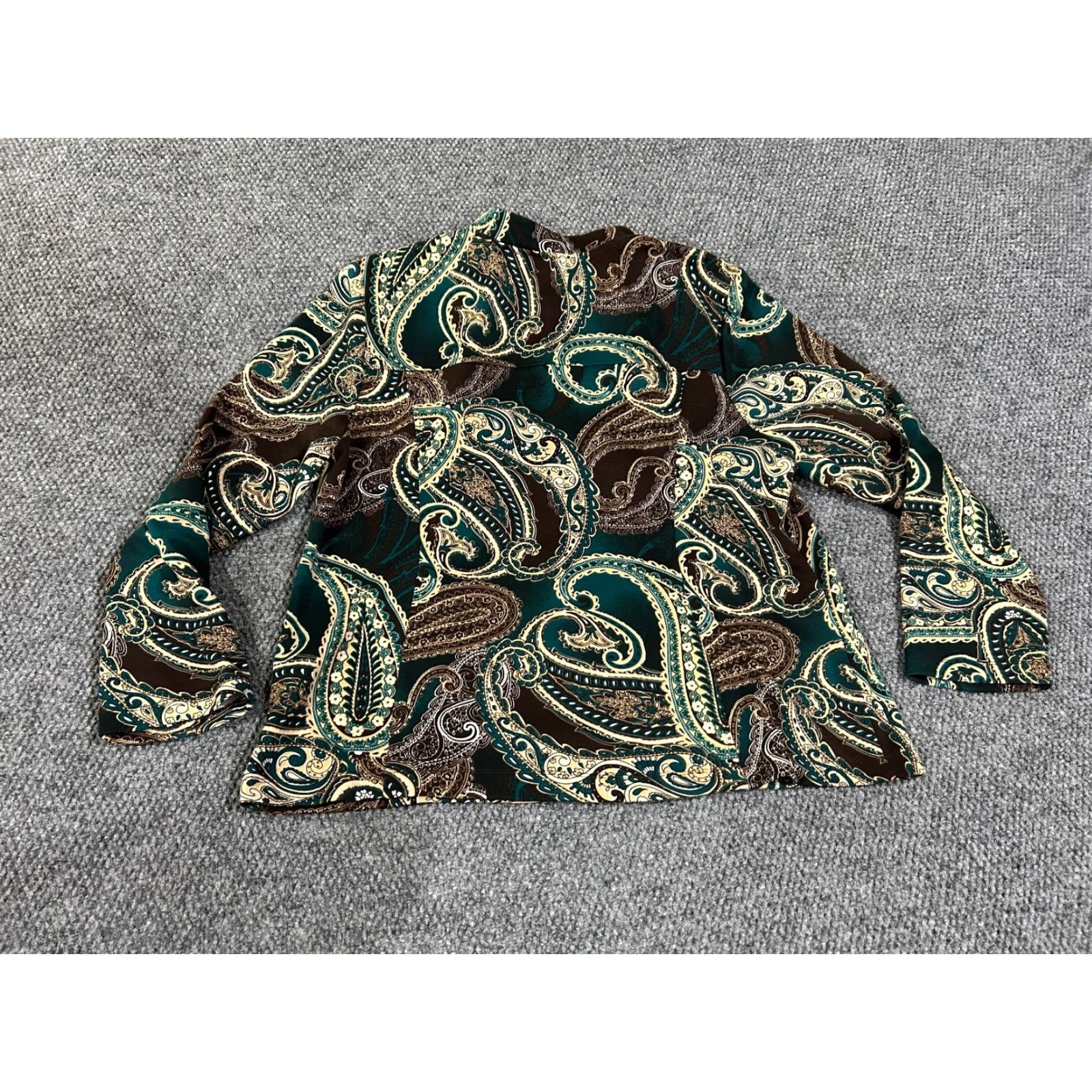 Vintage Chicos Jacket Womens XL Brown Paisley Zip Front Long Sleeve Lightweight All Seasons Geometric Polyester Jacket Coat Mens? Size XL / US 12-14 / IT 48-50 - 6 Thumbnail