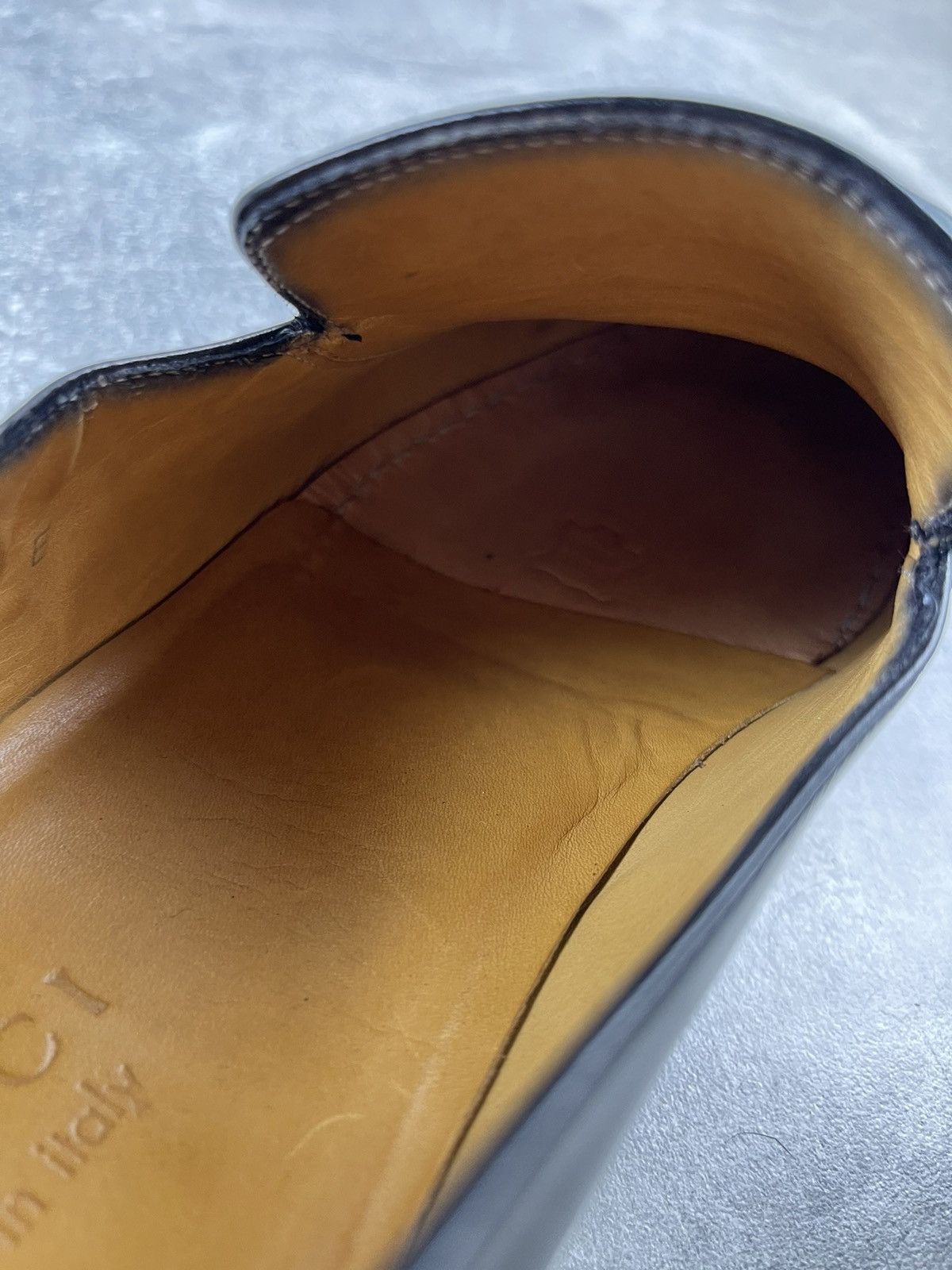 Gucci × Vintage Gucci Archive Black Leather Moccasins Slip-on Shoes Size US 10 / EU 43 - 13 Thumbnail