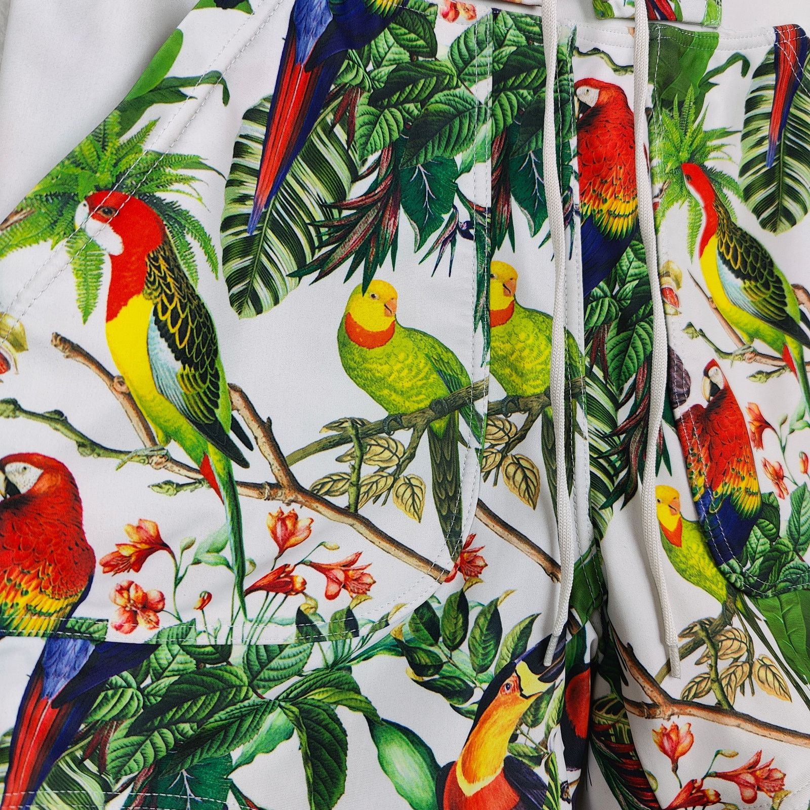 Other TaddLee Swim Shorts Mens Small White Tropical Bird Print Size US 30 / EU 46 - 2 Thumbnail