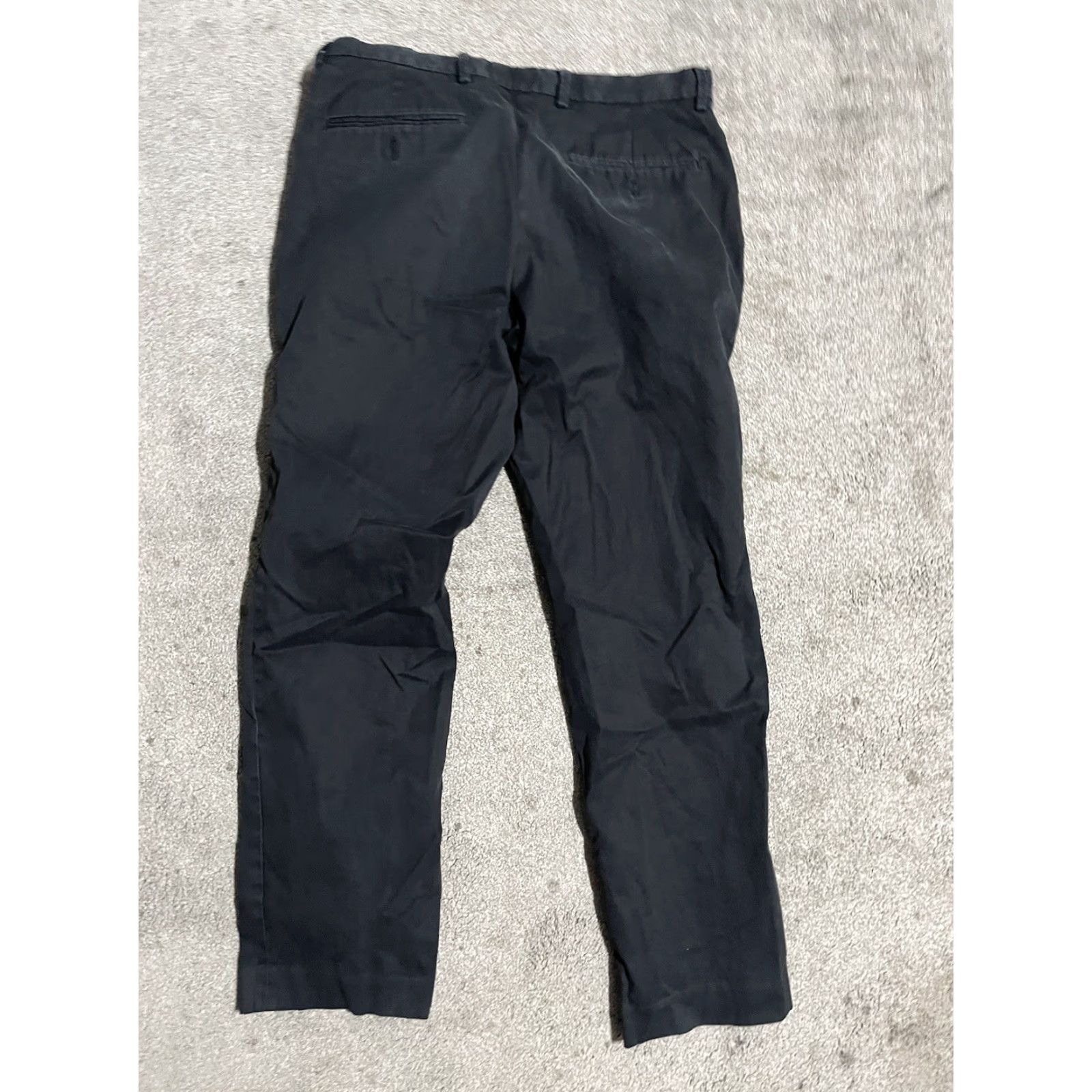 Express Express Mens Stretch Producer Black SOLID Dress Pants 30x30 Regular Fit Dress Pants Mens Black 30 Inseam Straight Front Rise Mid Slant Logo Stretch Size US 30 / EU 46 - 3 Thumbnail