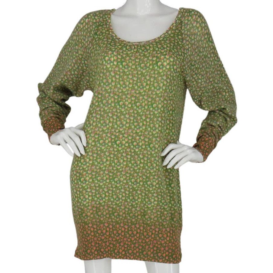 image of Tsumori Chisato Pastel Floral Print Pullover Sweater L in Green, Women's (Size Large)