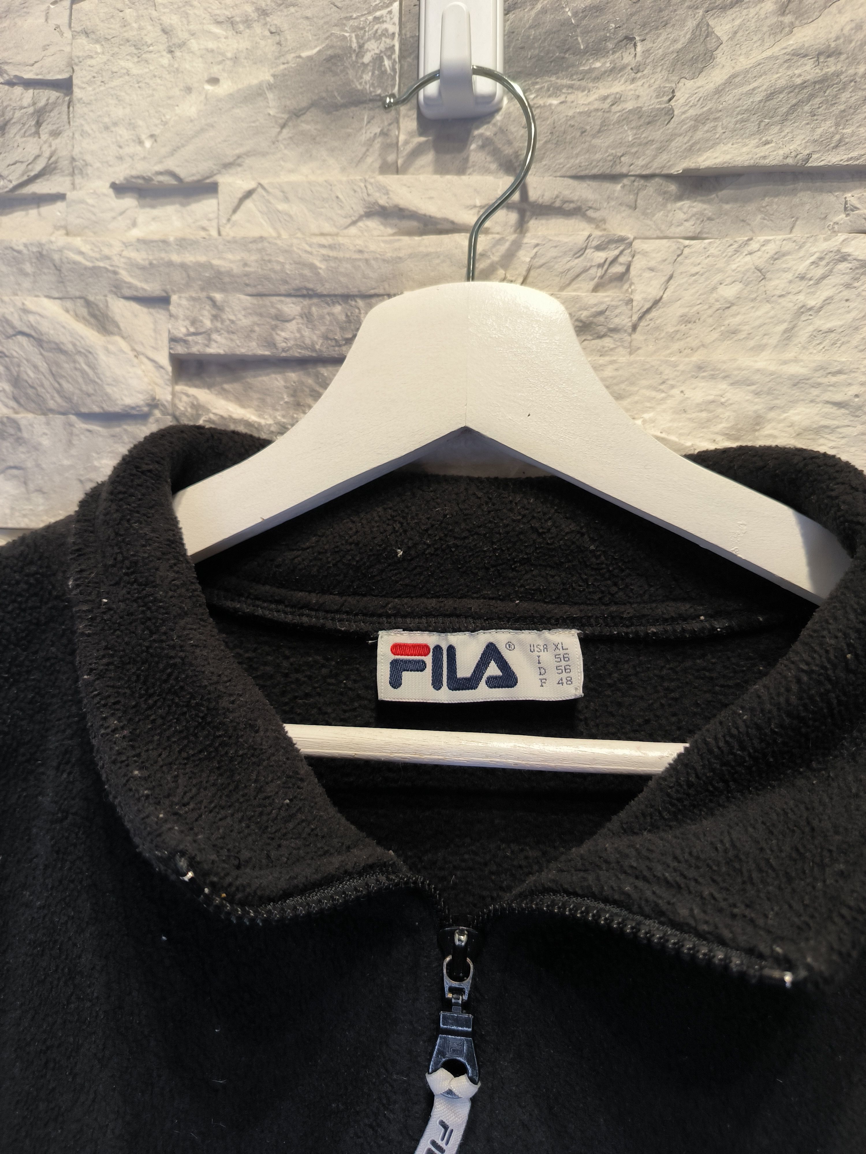 Fila × Vintage Vintage Fila Fleece Sweatshirt Black Big Logo Size US XL / EU 56 / 4 - 5 Thumbnail