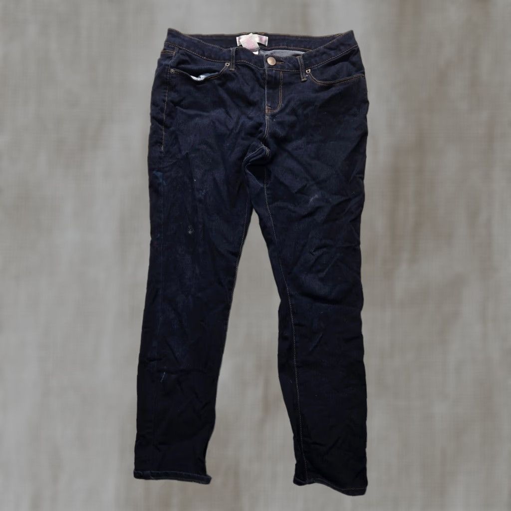 Vintage No Boundaries Jeans Adult Women 15 Black Cotton Denim Skinny Stretch 5-Pocket Belt Loops Regular Solid Medium Women Size 36" / US 14 / IT 50 - 1 Thumbnail