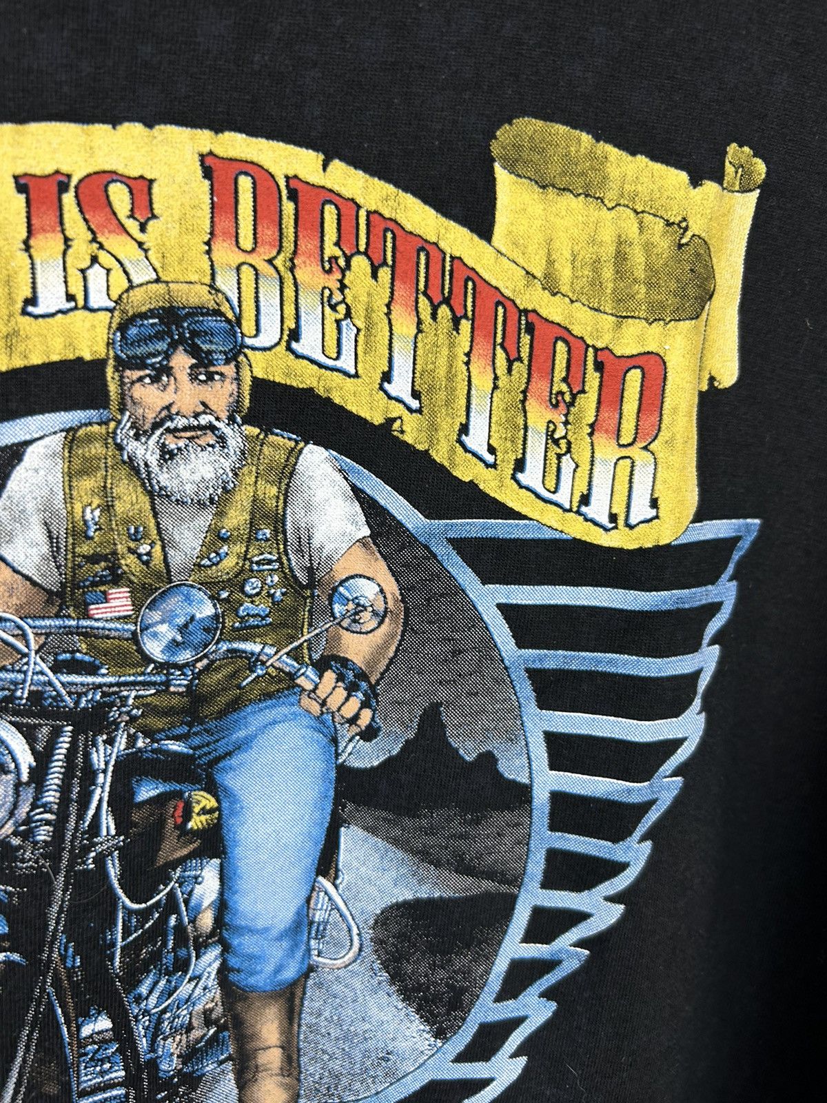 Vintage Vintage 90s Older is Better Indian Motocycle Biker Tee Size US L / EU 52-54 / 3 - 9 Thumbnail