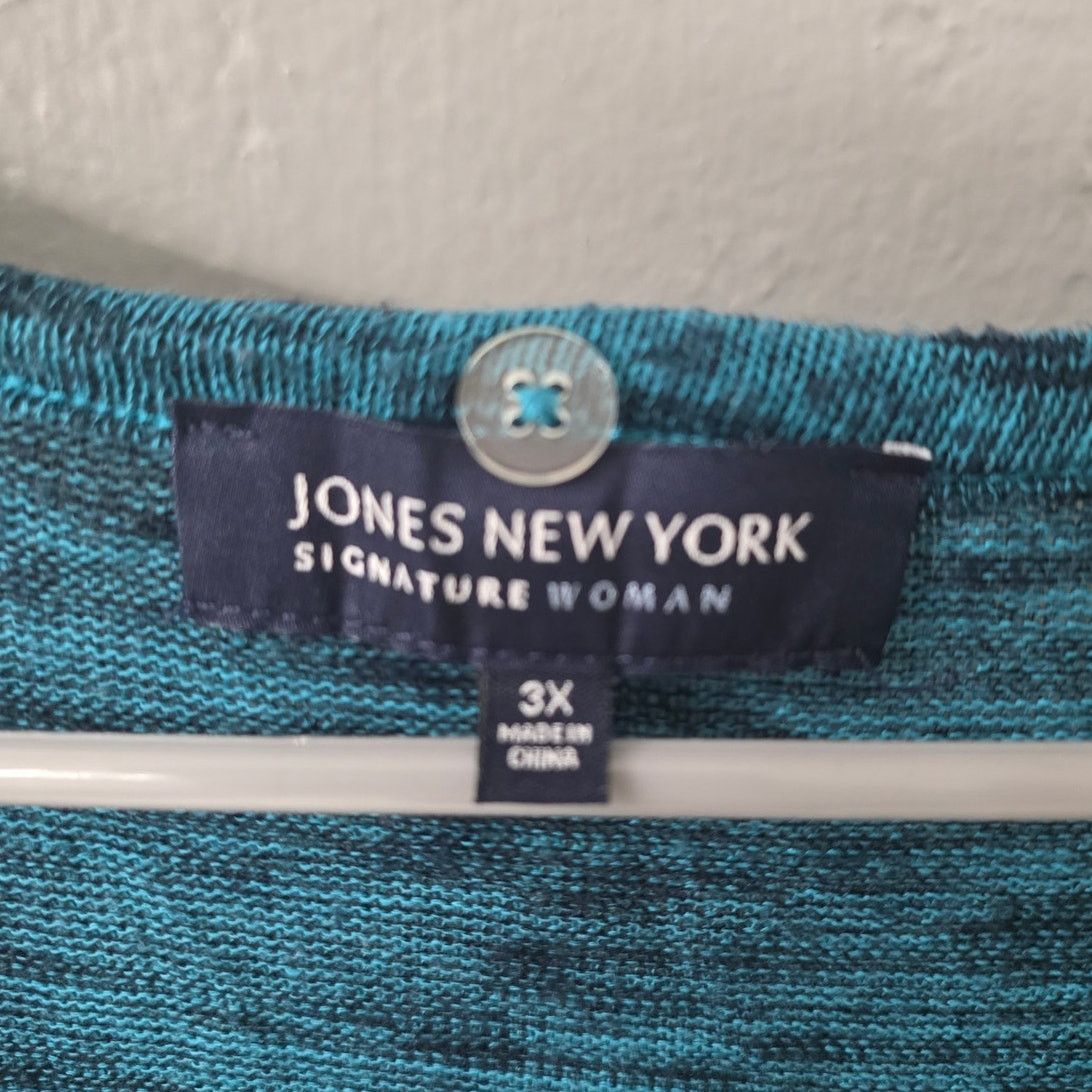 Other Jones New York Signature Seagreen and Black Heather Top - 3X Size 3XL / US 20-22 - 3 Thumbnail