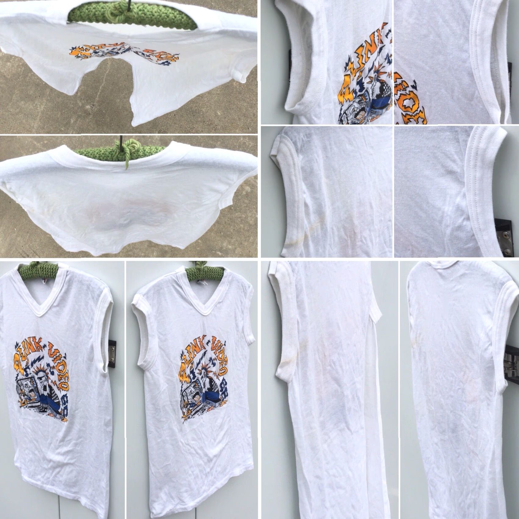 Vintage VINTAGE DG Sportswear T-Shirt Sleeveless V Neck Tee 80s 1980s Punk White L Unisex Mens Women Graphic Tee Size US L / EU 52-54 / 3 - 5 Thumbnail