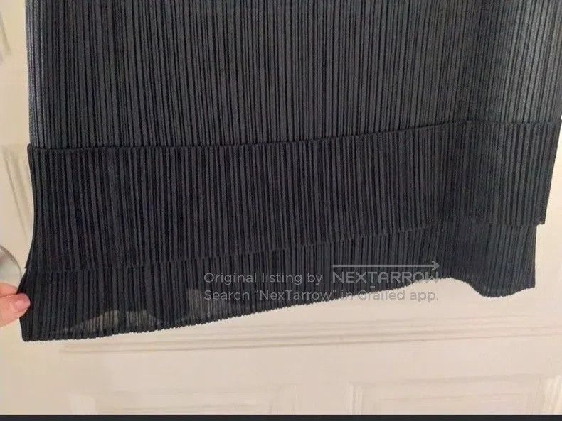 Issey Miyake Issey Miyake size:3 Black Double-layer Patchwork Midi Skir Size 23" - 3 Thumbnail