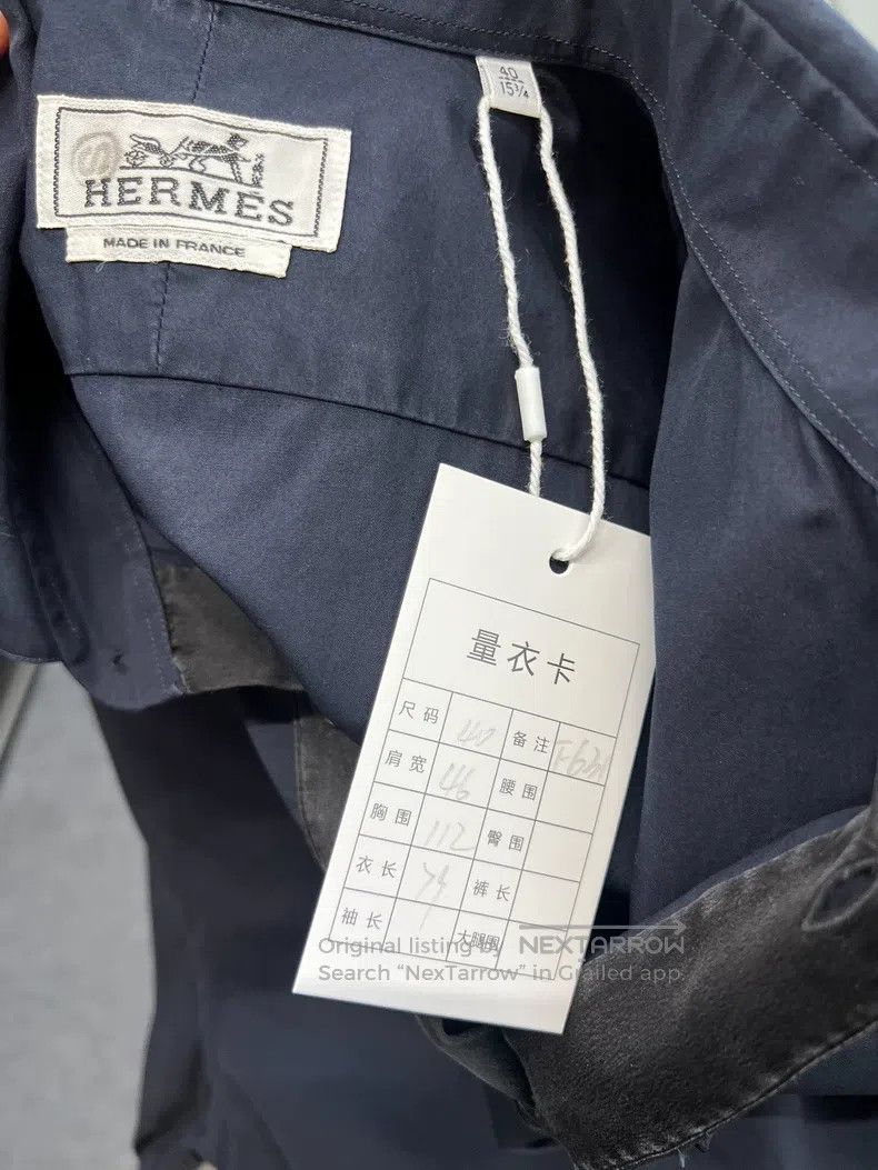 Hermes Hermes size 40 Men's blue hidden button shirt Size US XXS / EU 40 - 5 Thumbnail