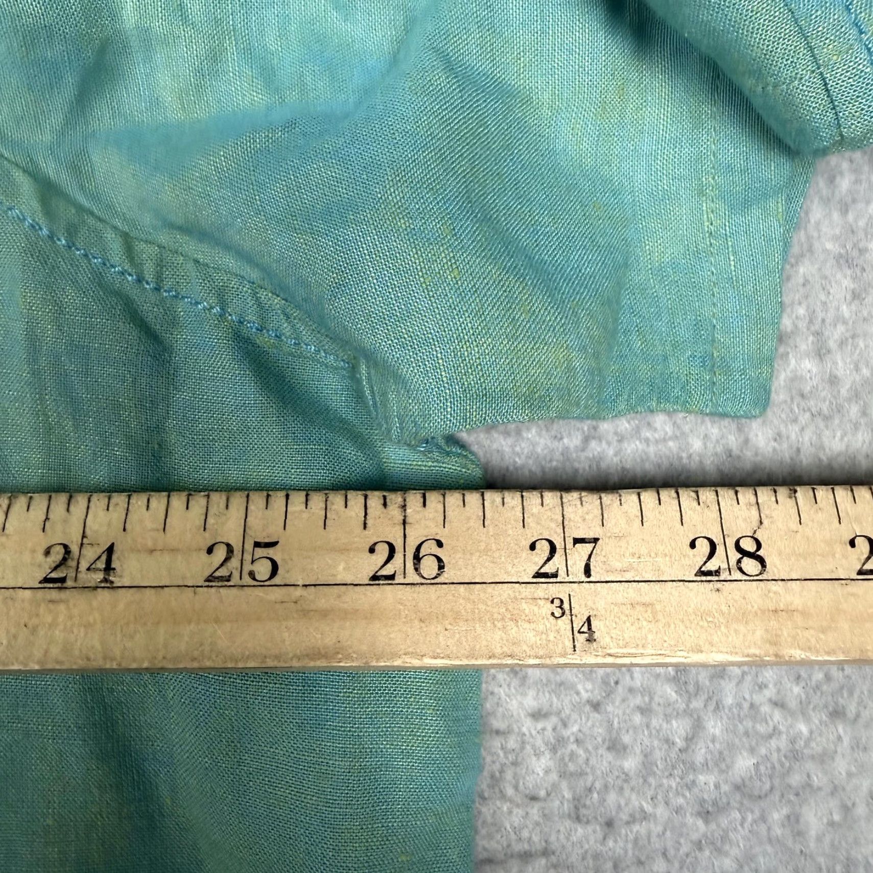 Avenue Avenue Shirt Button-Down Women Plus 18/20 Green Linen Blend Blue Brand New Top Size XXL / US 16-18 / IT 52-54 - 4 Thumbnail