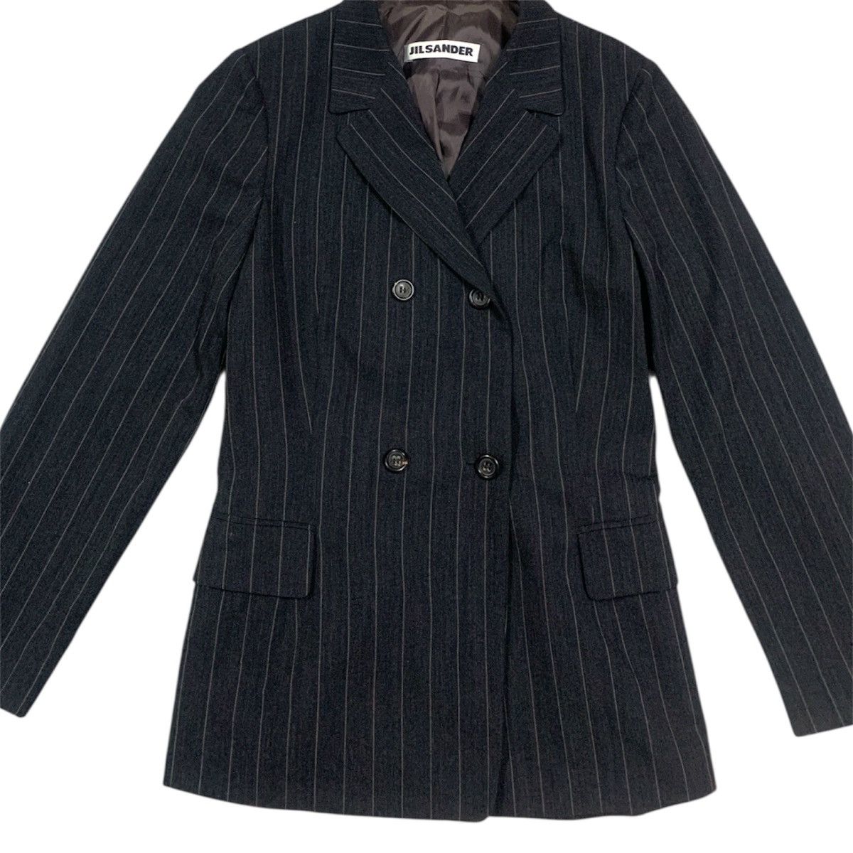 Jil Sander Vtg Jil Sander Pinstripe Double Breast Wool Blazer Size XS / US 0-2 / IT 36-38 - 3 Thumbnail
