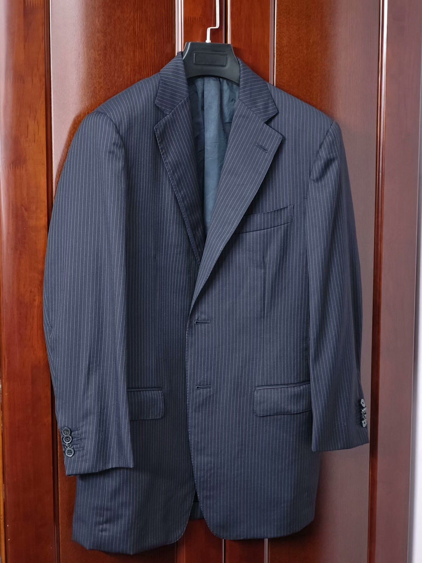 Ermenegildo Zegna Zegna Italian Wool Striped Suit Jacket Size US S / EU 44-46 / 1 - 1 Thumbnail