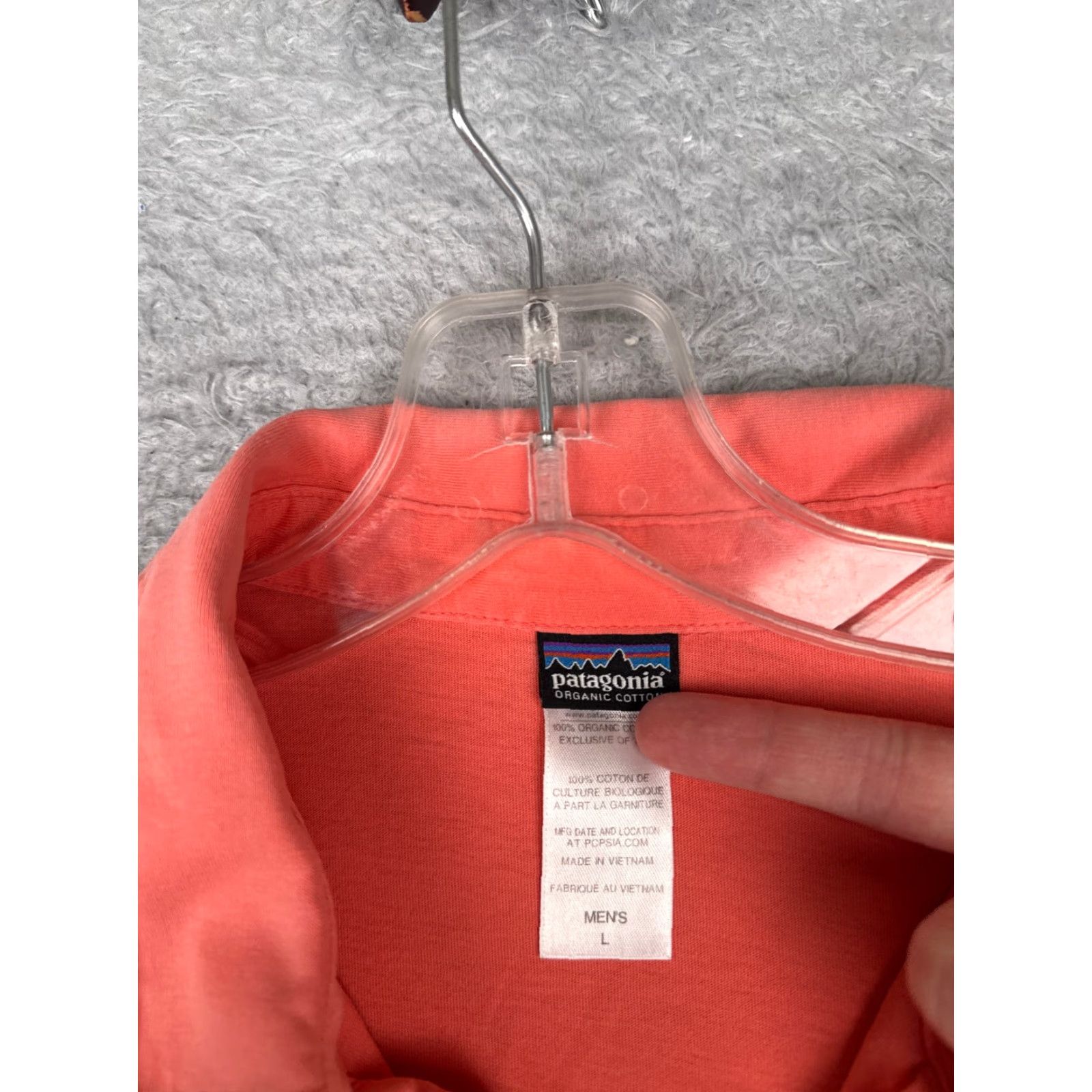 Patagonia Patagonia Polo Shirt Men Large Orange 100% Cotton Short Sleeve Trout Logo Polo Shirt Mens Large Orange Size US L / EU 52-54 / 3 - 7 Thumbnail
