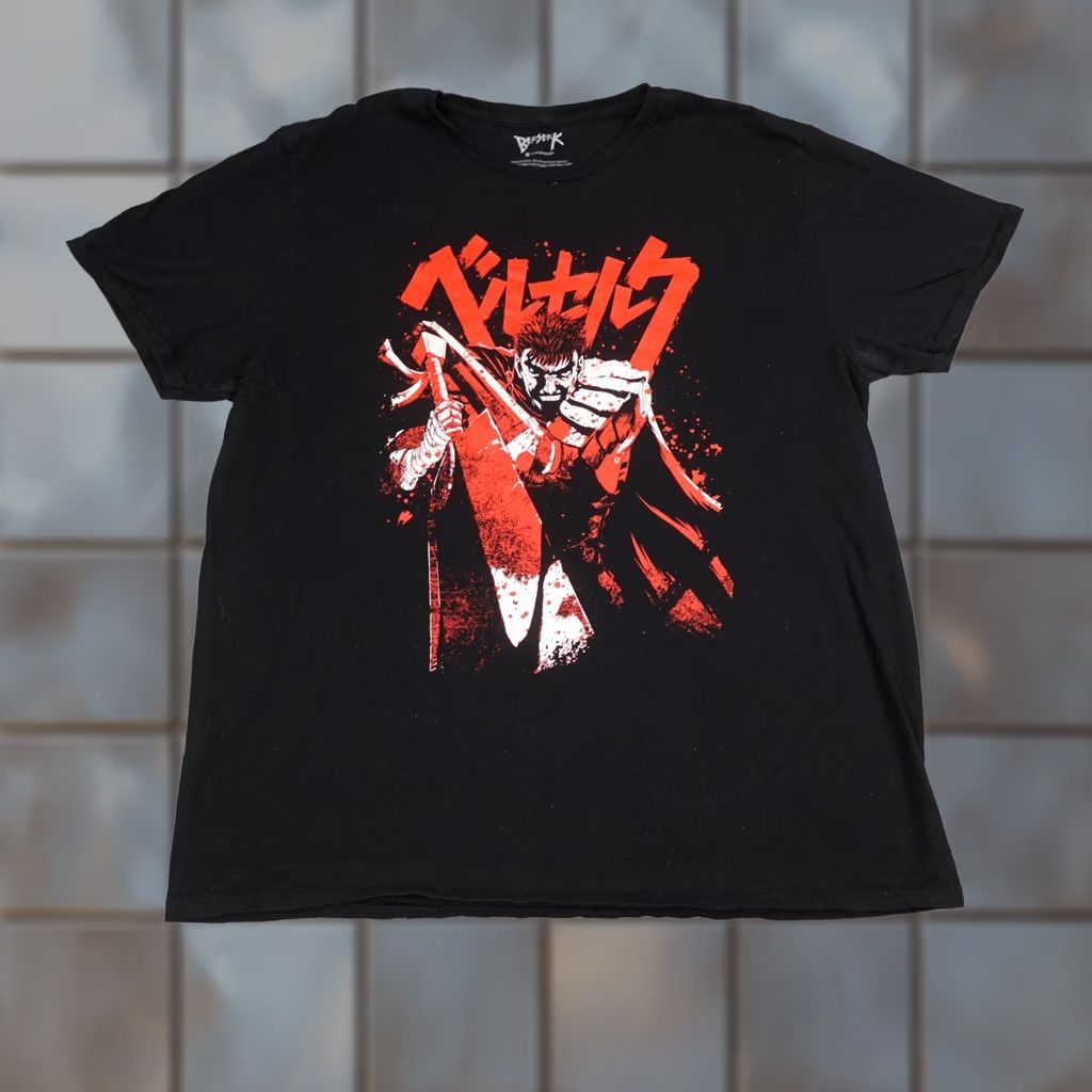 Vintage Berserk Shirt Mens XL Black Crunchyroll Anime Manga Guts Graphic Tee Japanese Size US XL / EU 56 / 4 - 1 Thumbnail