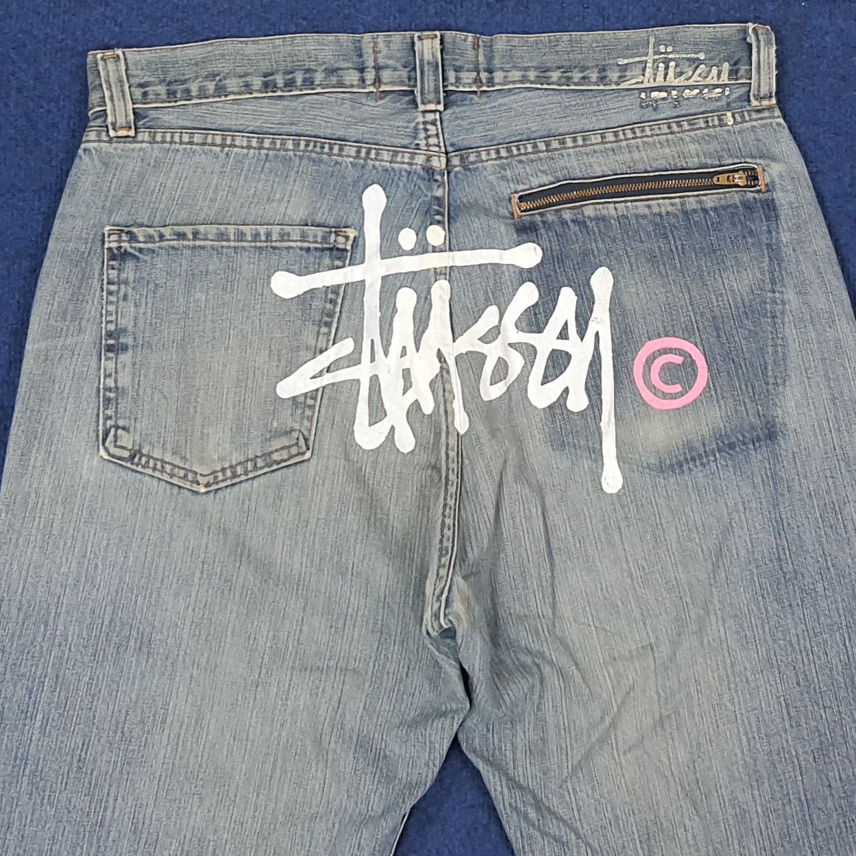 Stussy Vintage Stussy Authentic Workgear Custom Logo Jeans C228N11 Size US 35 - 2 Thumbnail