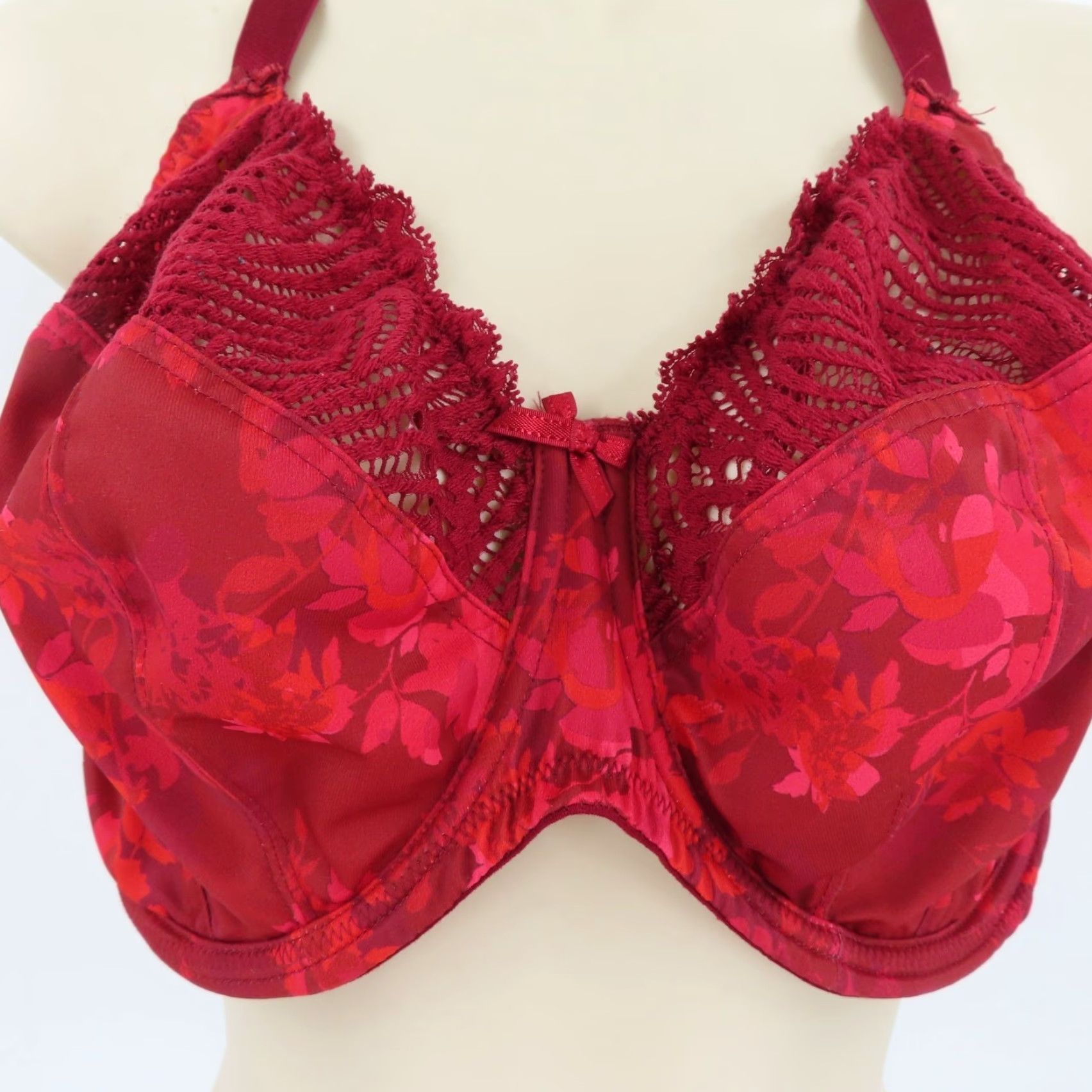 Vintage Panache 40F Arianna Underwire Red Floral Bra User: Panache 40F Arianna Underwire Red Floral Bra Size ONE SIZE - 3 Thumbnail