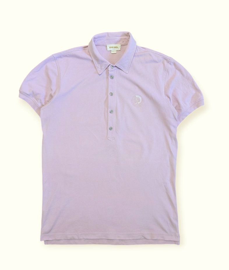 Diesel DIESEL Five Buttons Long Placket Polo Shirt In Pink Size US M / EU 48-50 / 2 - 7 Thumbnail