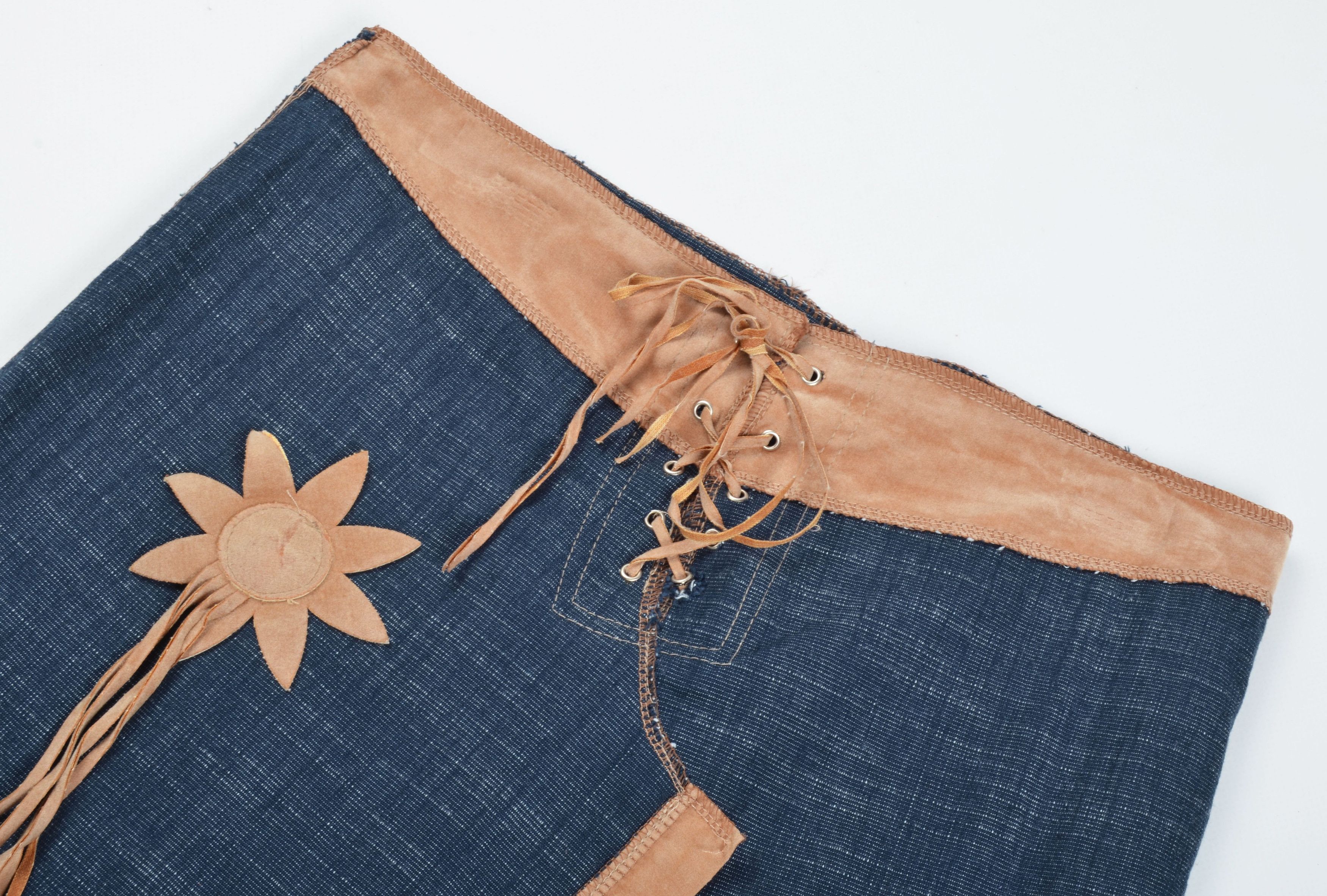 Vintage Vintage Y2K Boho Mid Length Straight Skirt Size 30" / US 8 / IT 44 - 2 Thumbnail