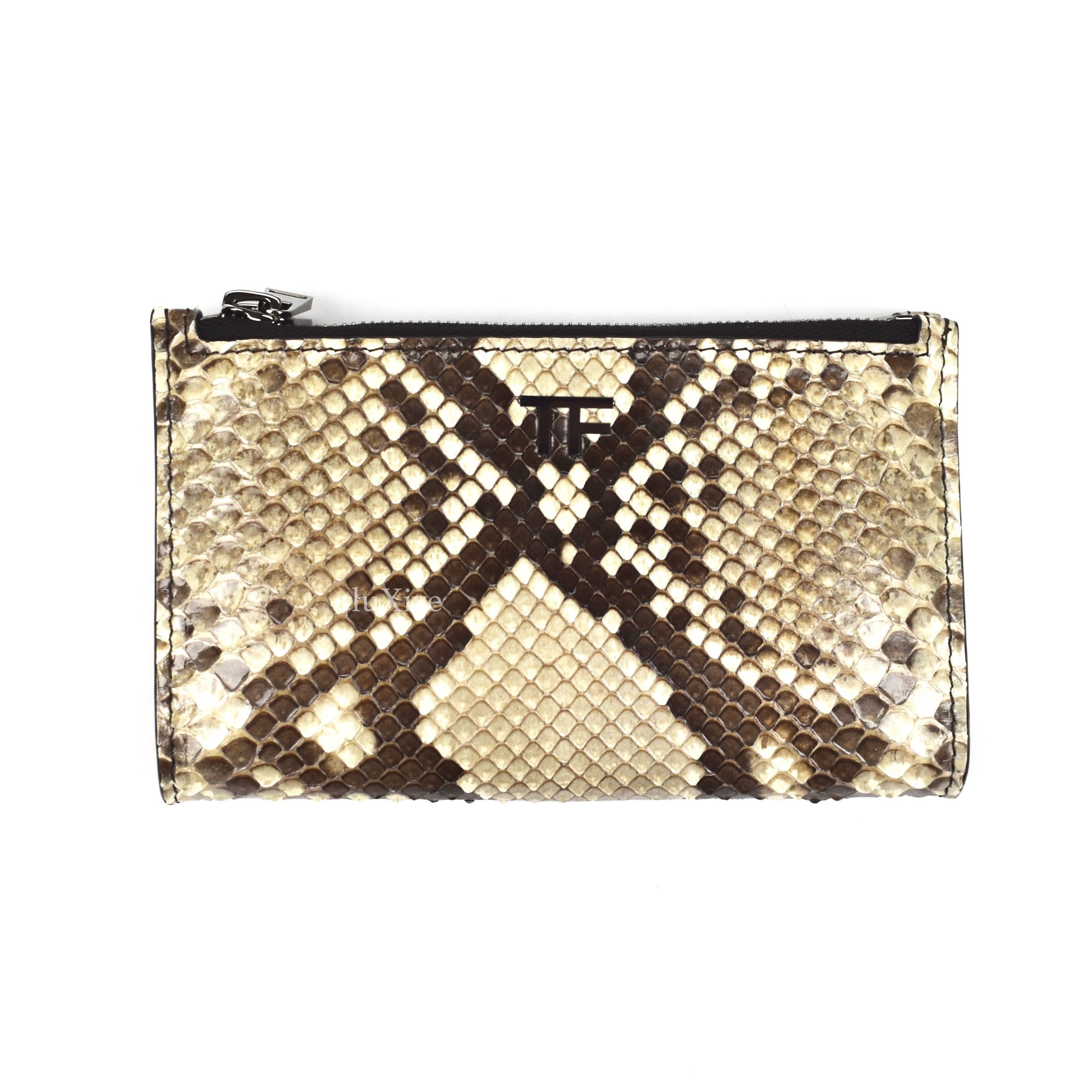 Tom Ford Tom Ford Beige Exotic Python Double Zip Wallet NWT Size ONE SIZE - 1 Preview