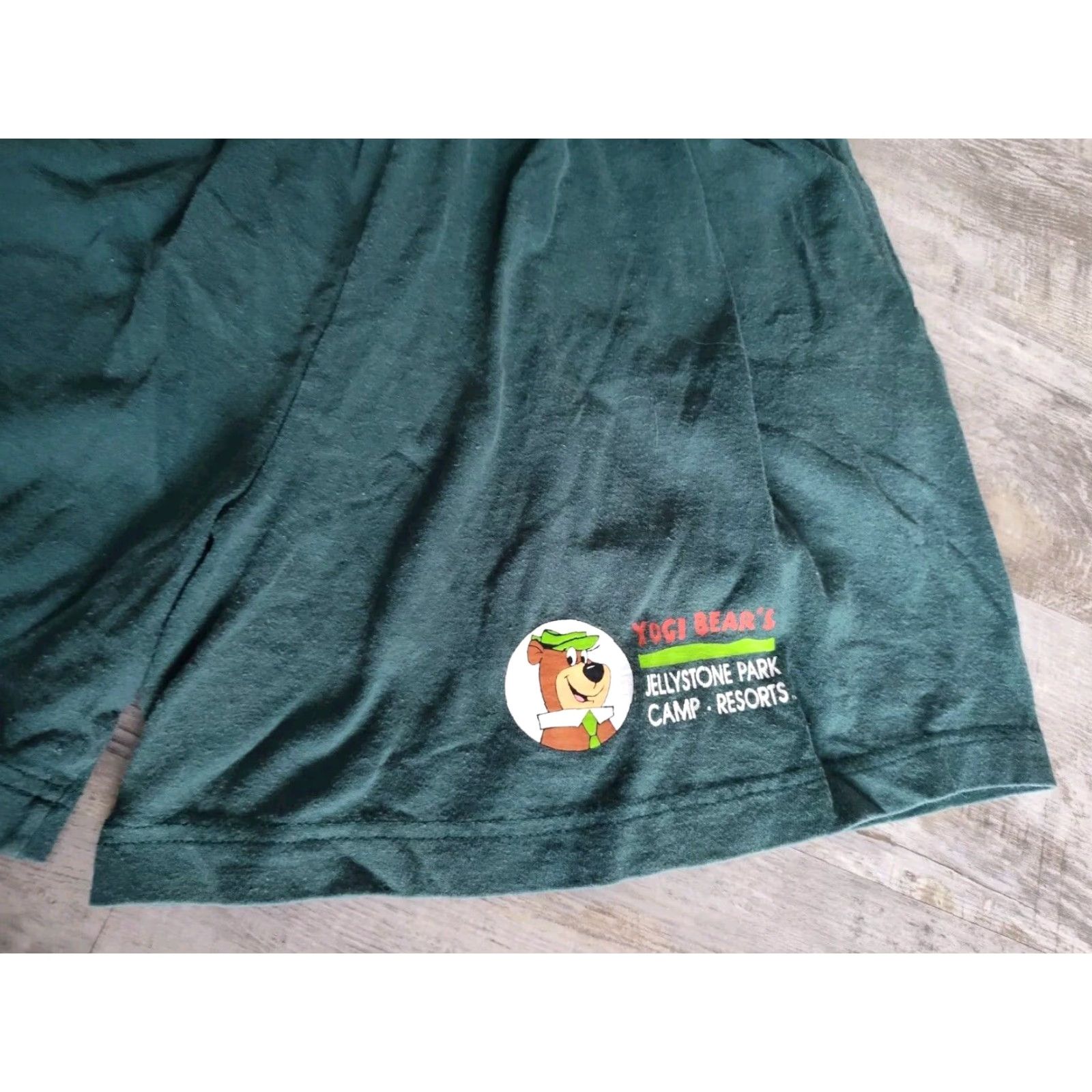 American Apparel VINTAGE Yogi Bear Jellystone Park Green Shorts Men 2XL Activewear USA Made Elastic Waist Size US 39 - 3 Thumbnail