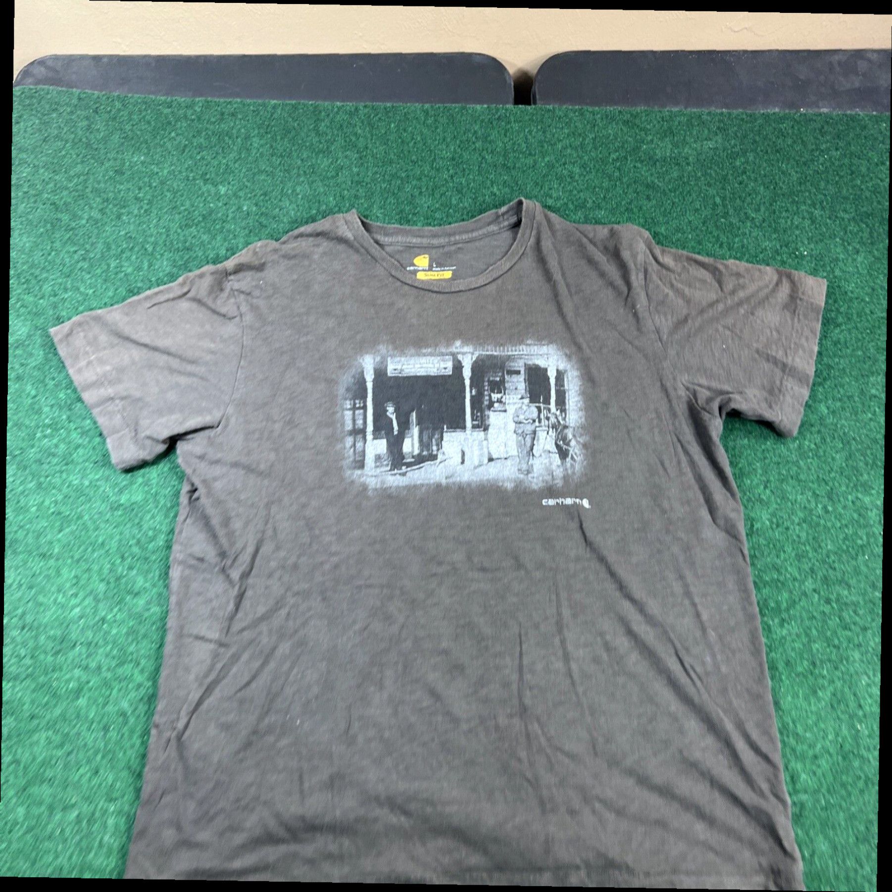 Carhartt Carhartt T-Shirt Mens L Brown Slim Fit Graphic Tee Size US L / EU 52-54 / 3 - 1 Thumbnail