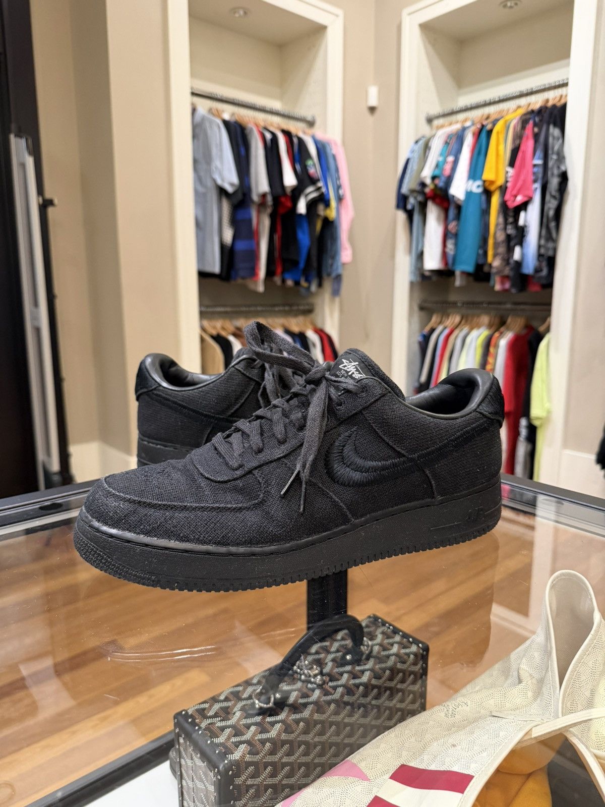 Nike × Stussy Stussy x Nike Air Force 1 Low ‘Stussy Black’ Size US 12 / EU 45 - 3 Thumbnail