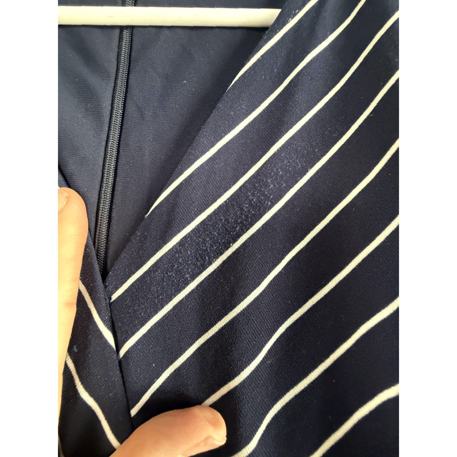 Ralph Lauren Lauren Ralph Lauren Dress Womens 10 Blue Stripe Maxi Jersey Faux Wrap V Neck Size L / US 10 / IT 46 - 5 Thumbnail