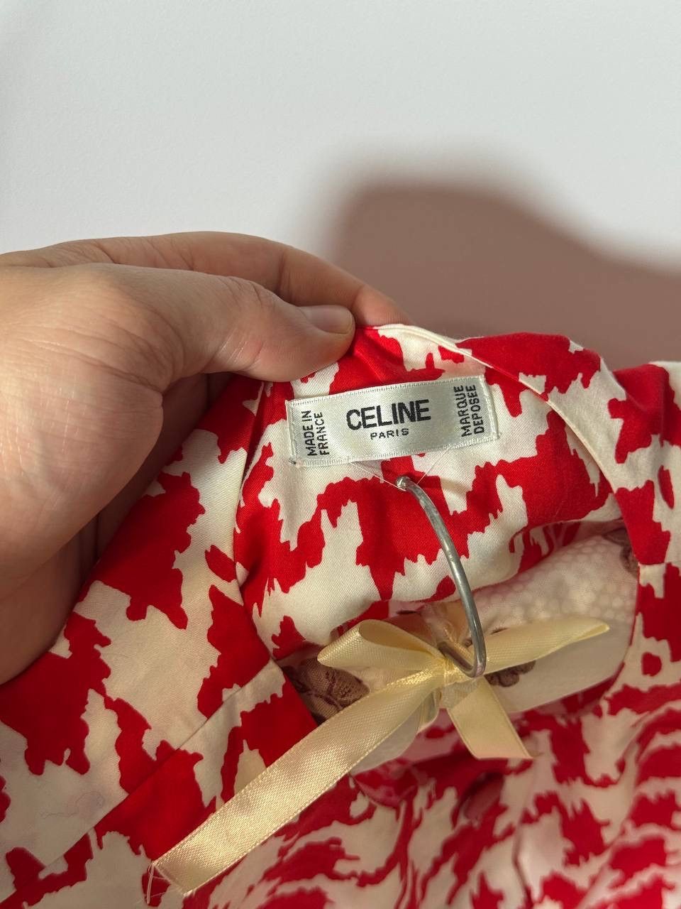 Celine Vintage Celine White & Red Short Sleeve Top Size M Size M / US 6-8 / IT 42-44 - 6 Thumbnail