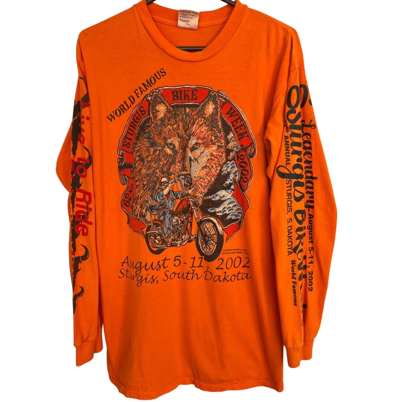 Comfort Colors VTG Y2K 2002 Sturgis Bike Week Legend Lives On! Wolf Shirt M Size US M / EU 48-50 / 2 - 1 Thumbnail