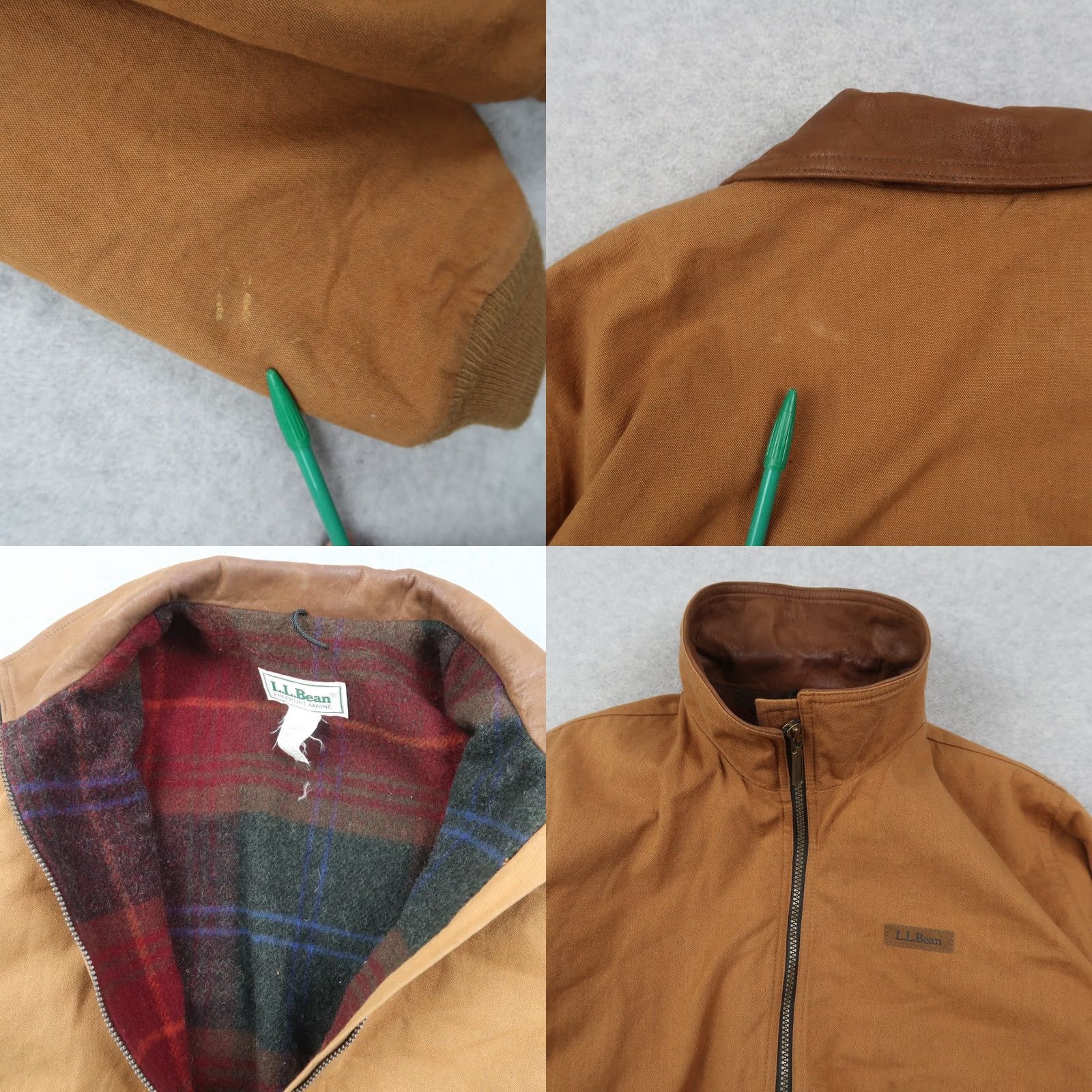 Vintage VINTAGE L.L. Bean Jacket Womens L Canvas Bomber Wool Lined Khaki Leather Collar USA Jacket Size L / US 10 / IT 46 - 8 Thumbnail