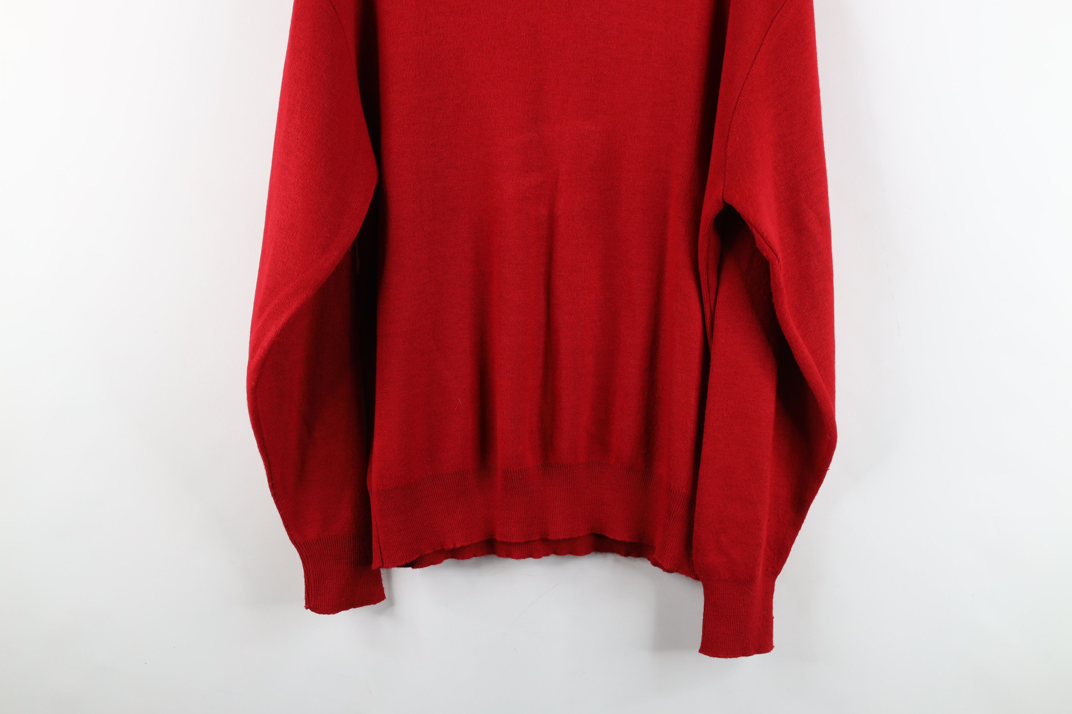 Vintage Vintage 70s Streetwear Blank Knit V-Neck Sweater Red USA Size US M / EU 48-50 / 2 - 12 Thumbnail