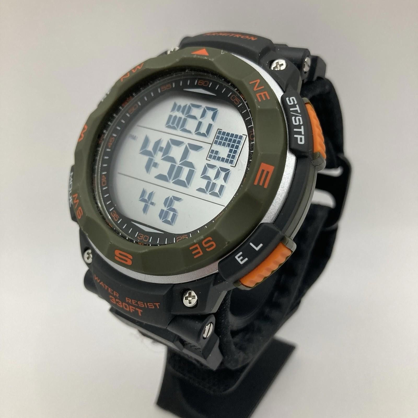 Designer Armitron Chrono Pro Olive Green Digital Sports Watch 48Mm, Men's