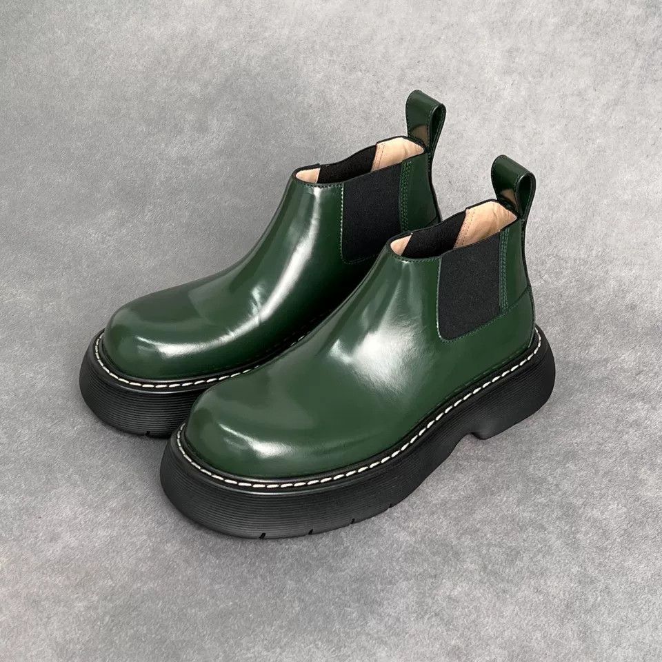 Bottega Veneta Bottega Veneta Leather Green Hitop Sneakers 9 Men Size US 9 / EU 42 - 1 Thumbnail