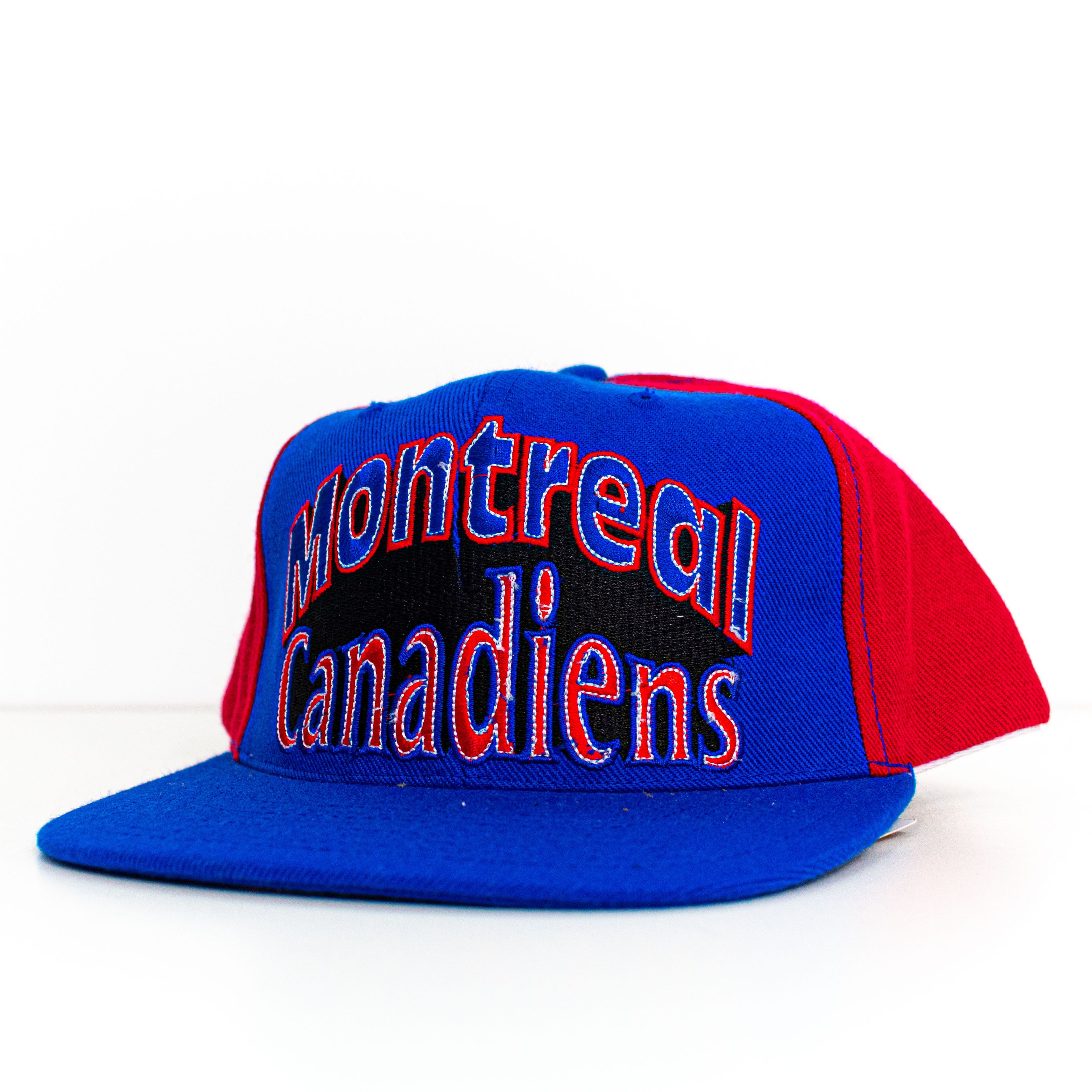NHL VTG 90s AJD Montreal Canadiens Double Line Snapback Hat Size ONE SIZE - 2 Thumbnail