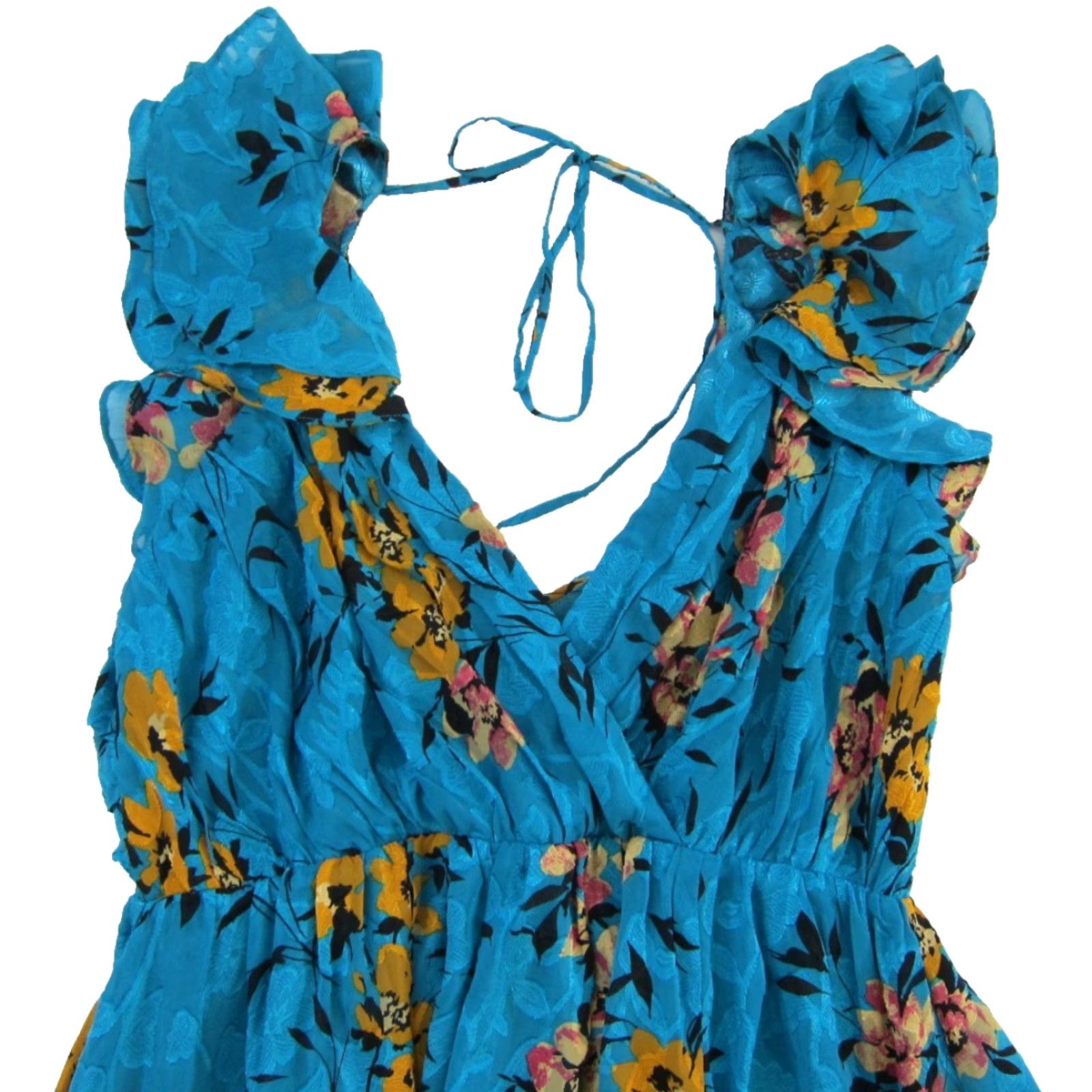 Lulus NWT Lulu's Dress V-Neck Cap Sleeve Midi Floral Blue XL Womens Size XL / US 12-14 / IT 48-50 - 4 Thumbnail