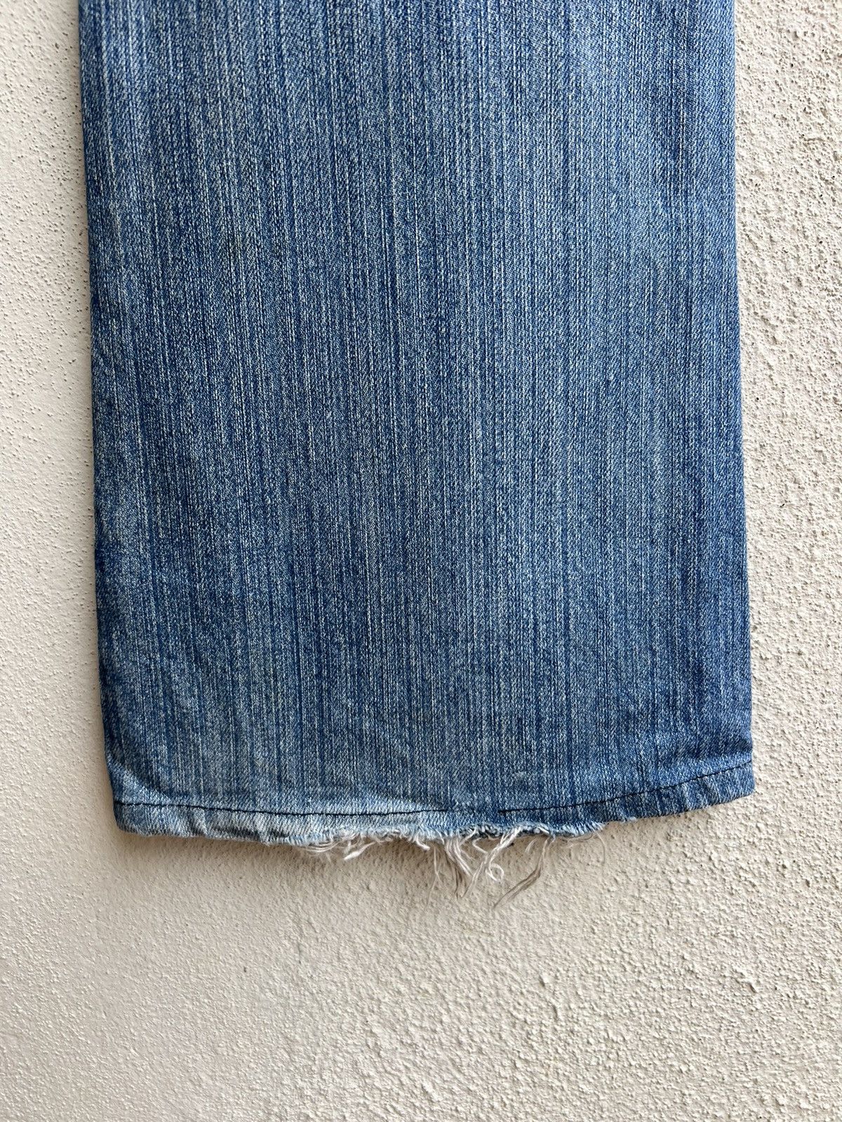 Japanese Brand Rupert Japan Double Waist Fade Mud Blue Denim Flare Jeans Size US 34 / EU 50 - 20 Thumbnail
