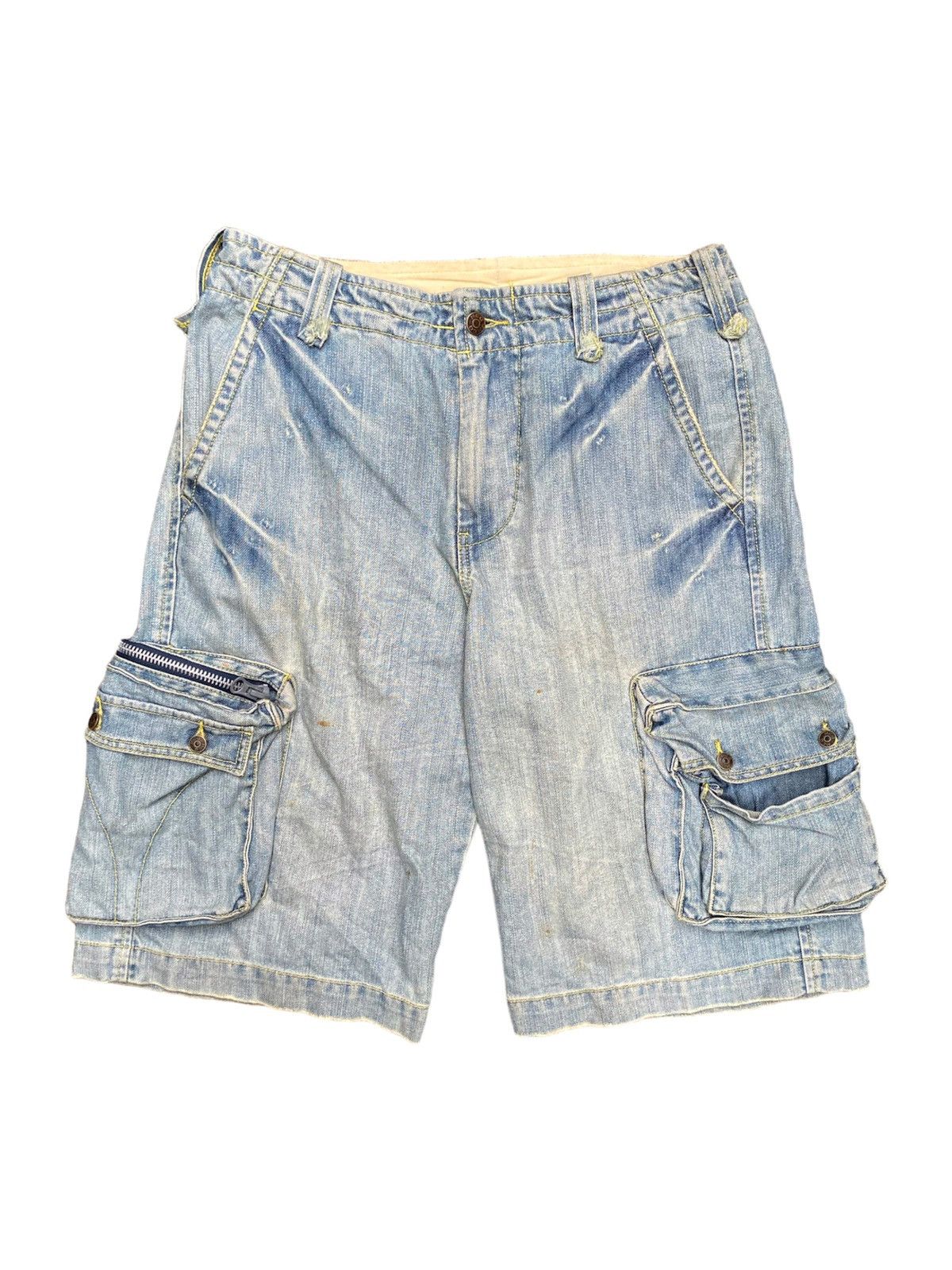 Alexander McQueen MCQ Denim Cargo Big Pocket Faded Pants Size US 30 / EU 46 - 1 Thumbnail